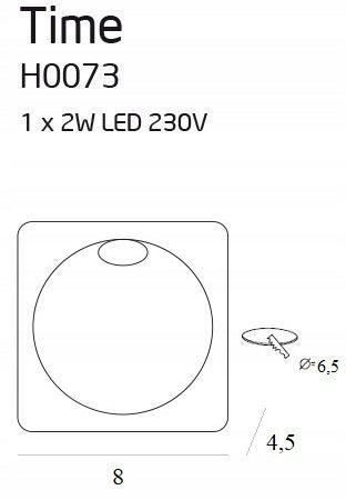 Šviestuvas Maxlight Time kolekcija baltas 8x8cm 2W 3000K IP54 H0073