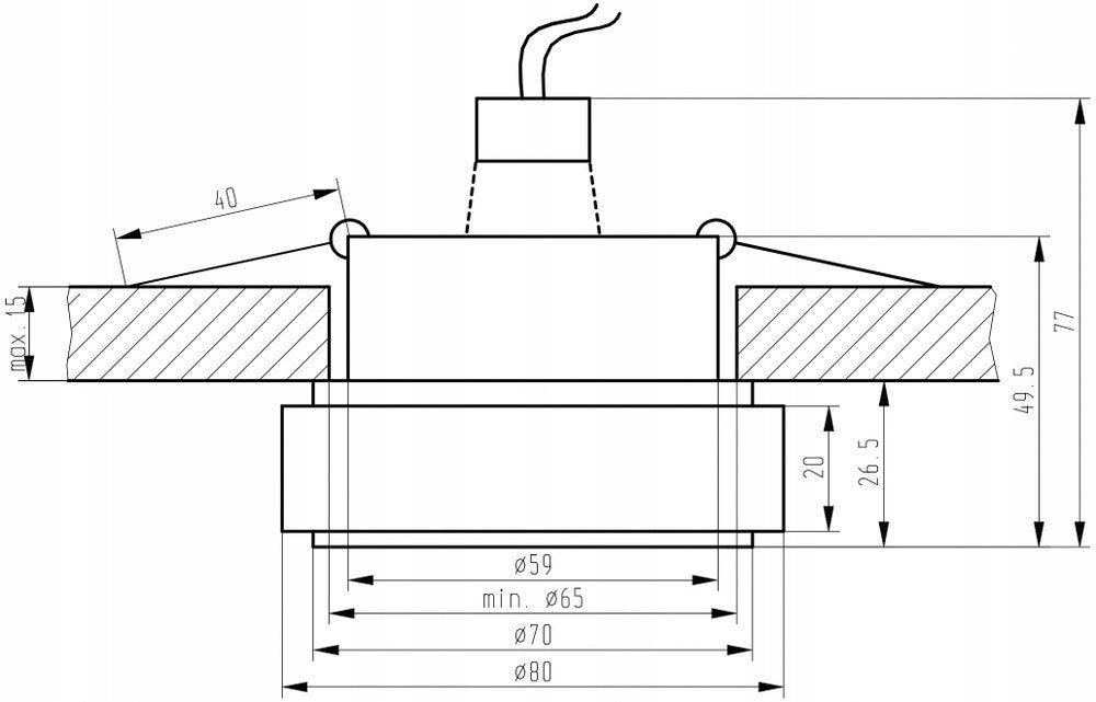 Įmontuojamas šviestuvas Candellux 2227382