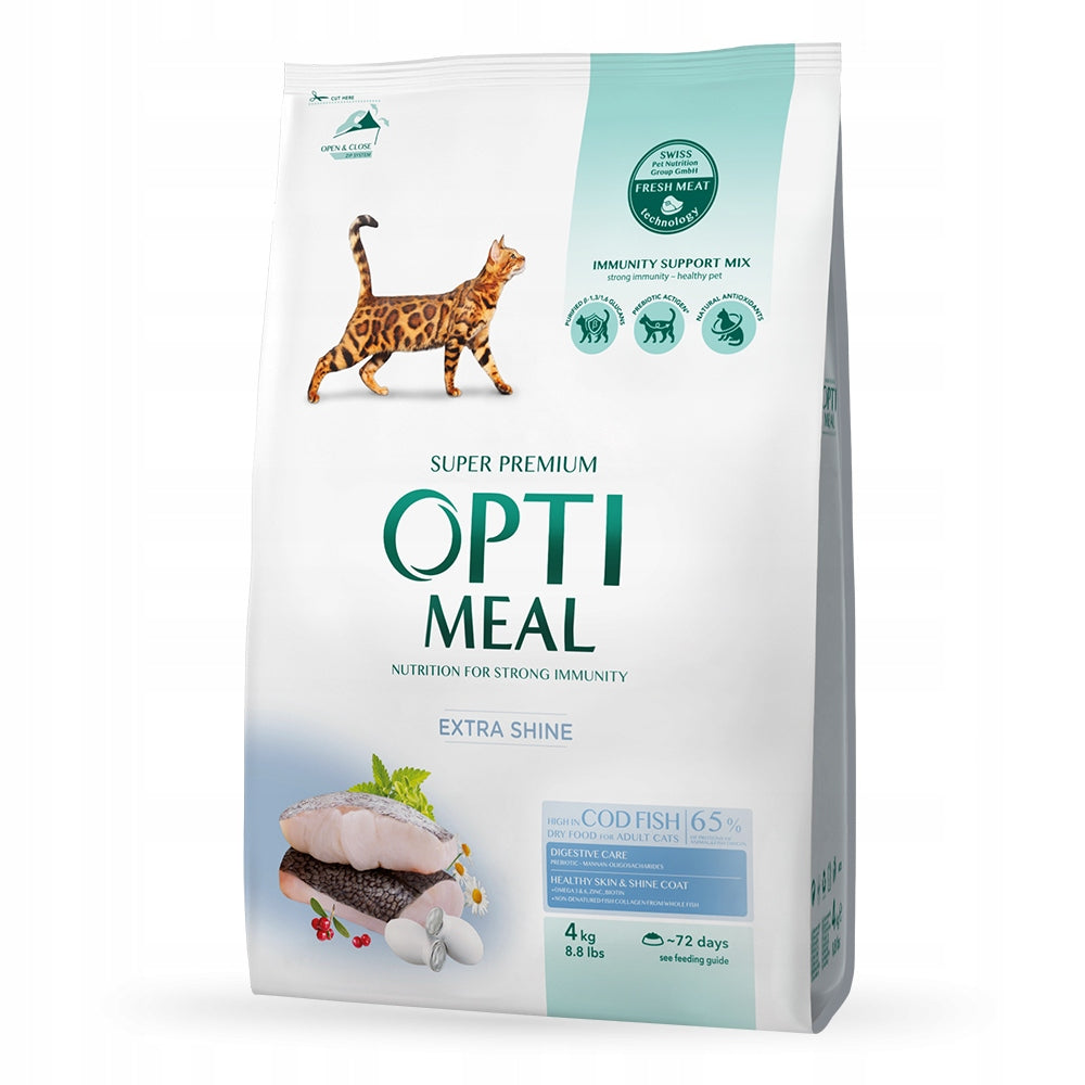 Optimeal Adult Cat Dry Food Cod Fish for Skin and Coat 4kg Manufacturer code 4820215364454