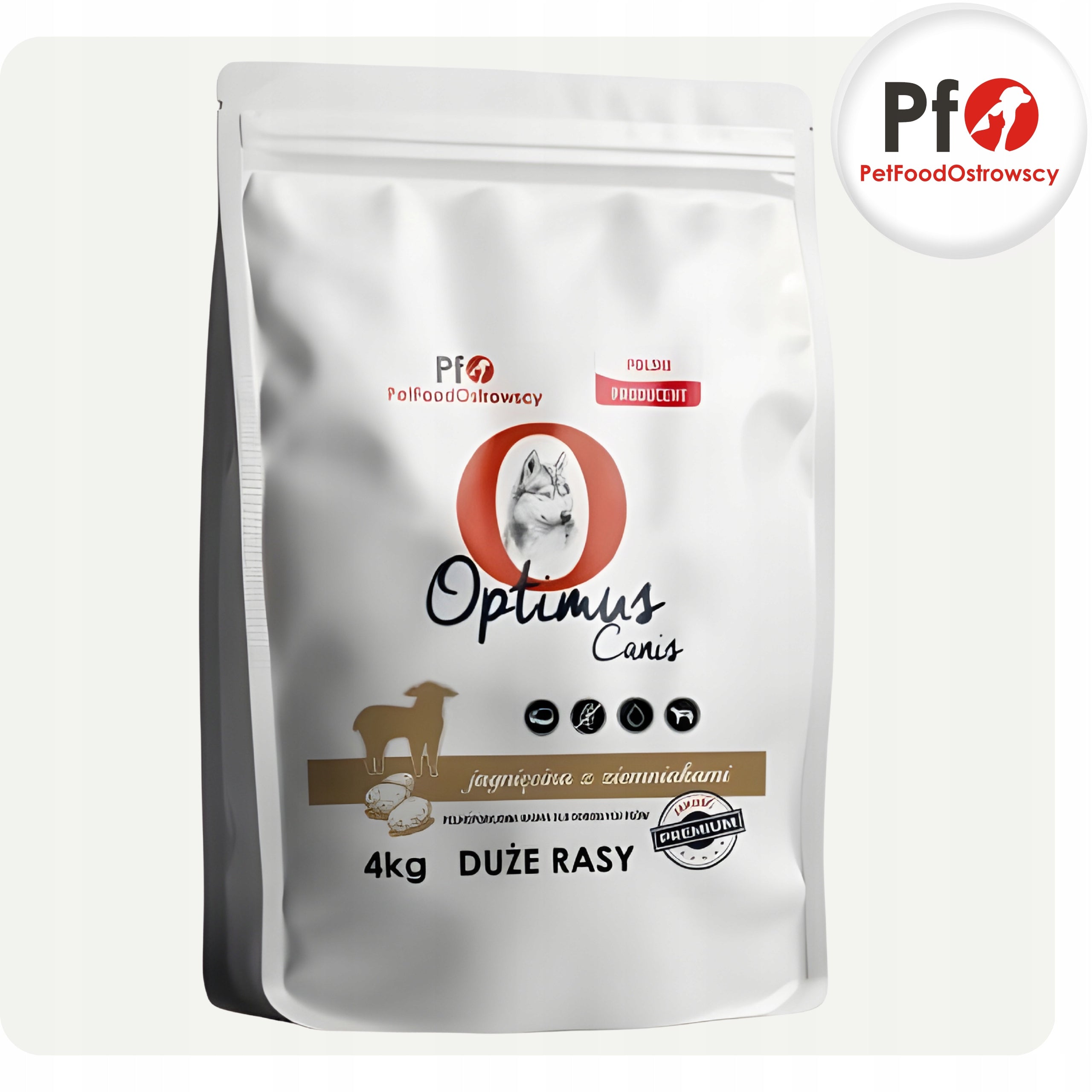 Optimus Canis Premium Adult Dogs Large Breed Lamb Potatoes 4kg Packaging status original
