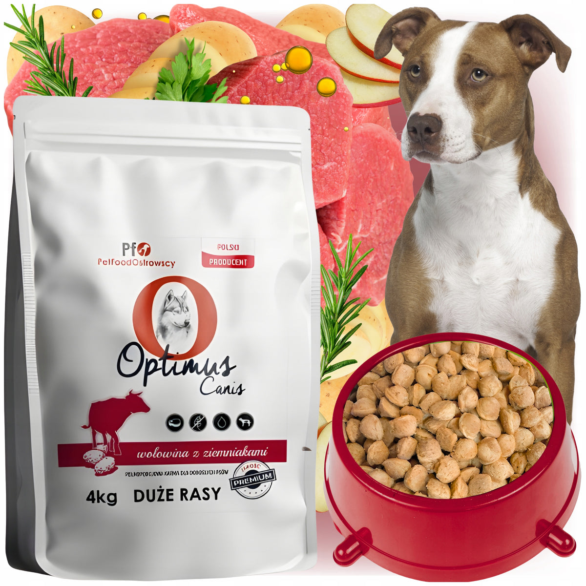 Optimus Canis Premium Adult Dogs Large Breeds Beef Potatoes 4 kg