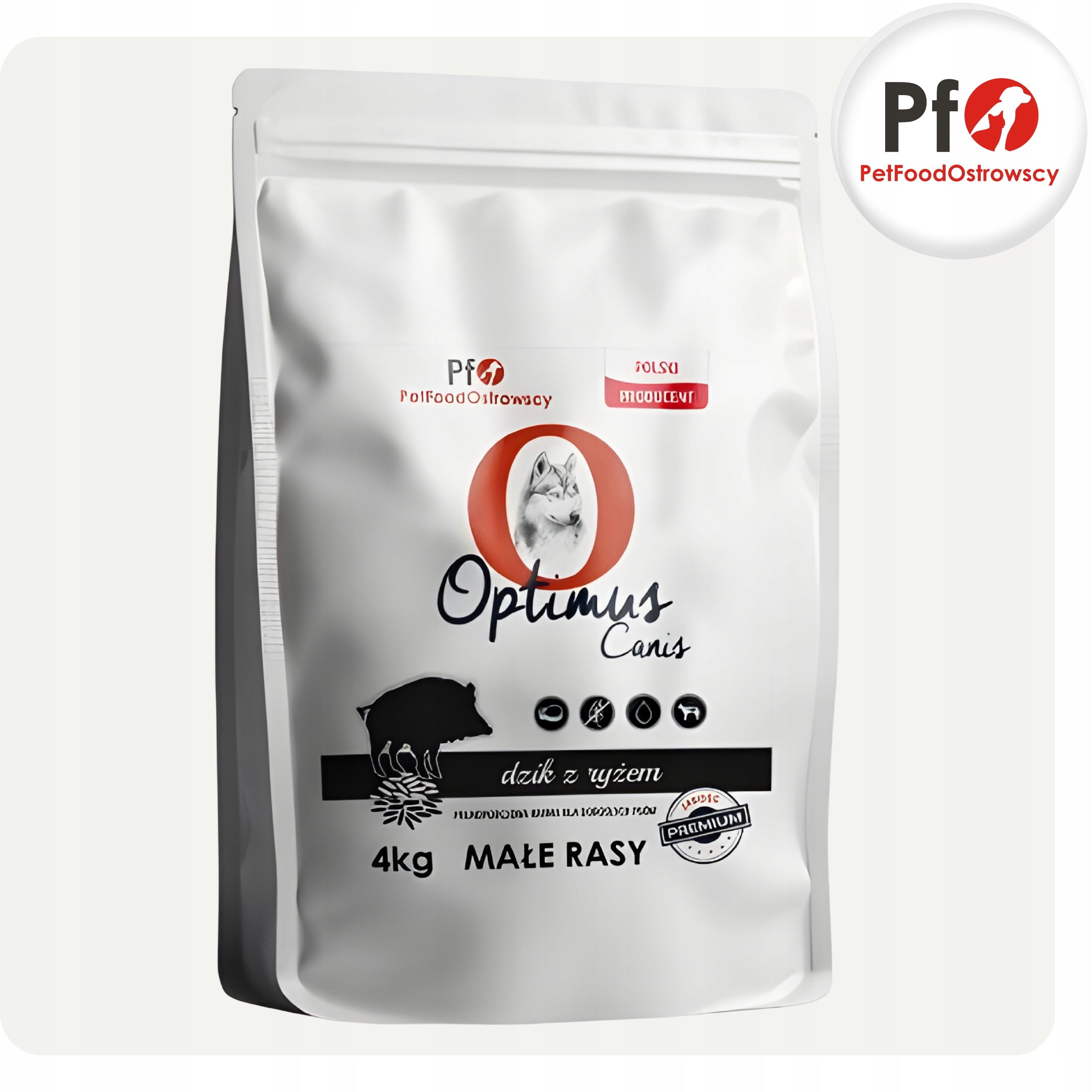 Optimus Canis Premium Food for Adult Small Breed Dogs Boar with Rice 4 kg Packaging status original