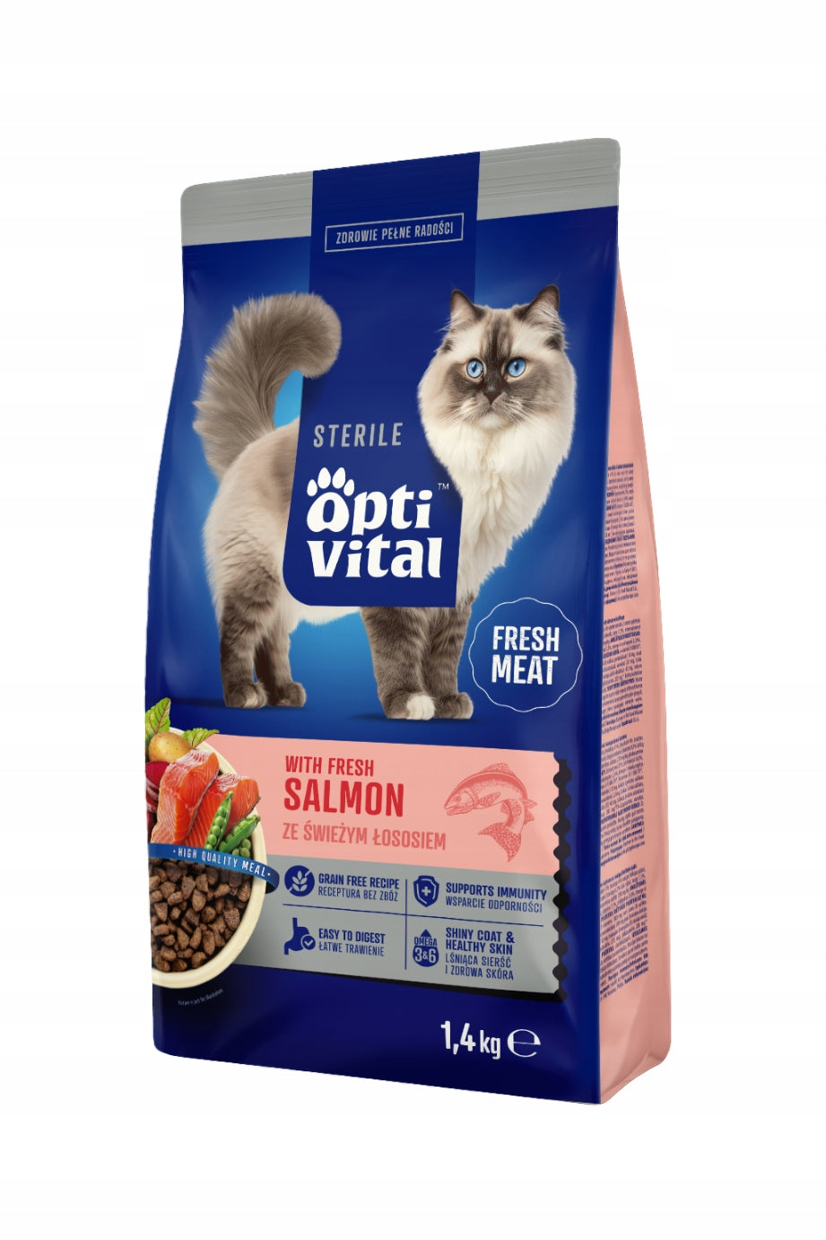 Optivital salmon dry food 1,4 kg Manufacturer code 5906764001817