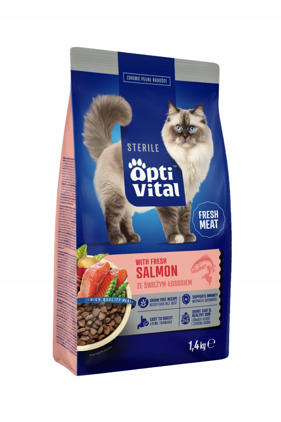Optivital salmon dry food 1,4 kg