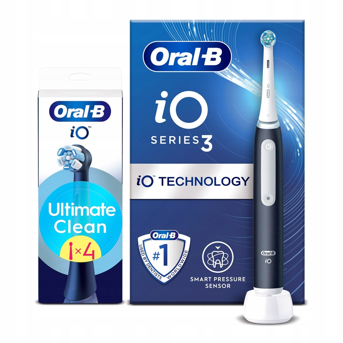 Oral-B Gift Set: iO3 Black Electric Toothbrush + 4 Tips