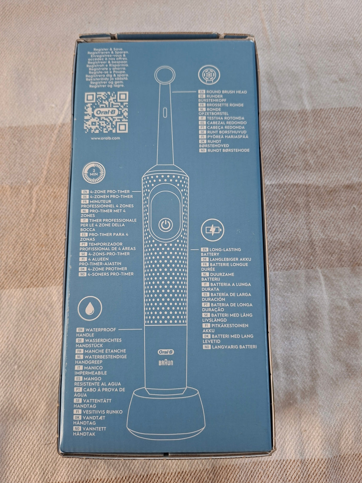 Oral-B Pro Vitality Electric Toothbrush Blue Packaging status original