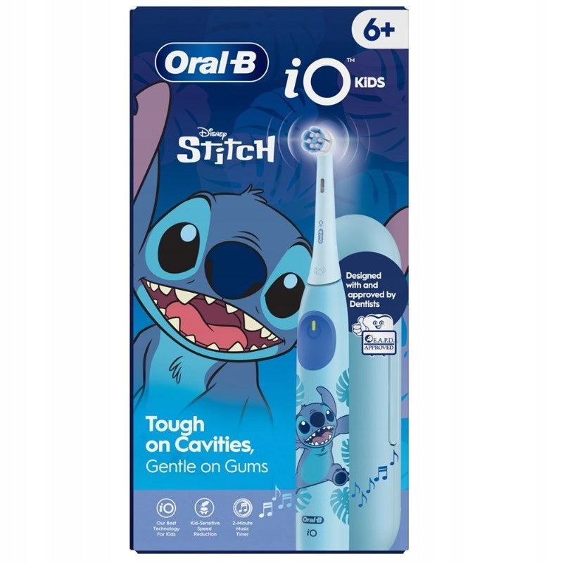 Oral-B Stitch iO KIDS Electric Toothbrush + Kids Pouch Packaging status original