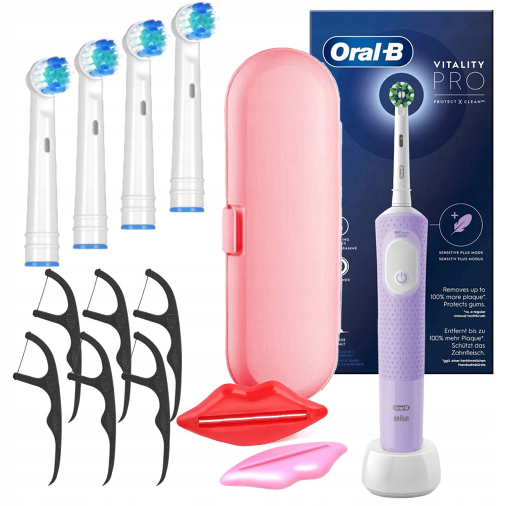 Oral B electric toothbrush 103 lilac case black and freebies Brand Oral-B
