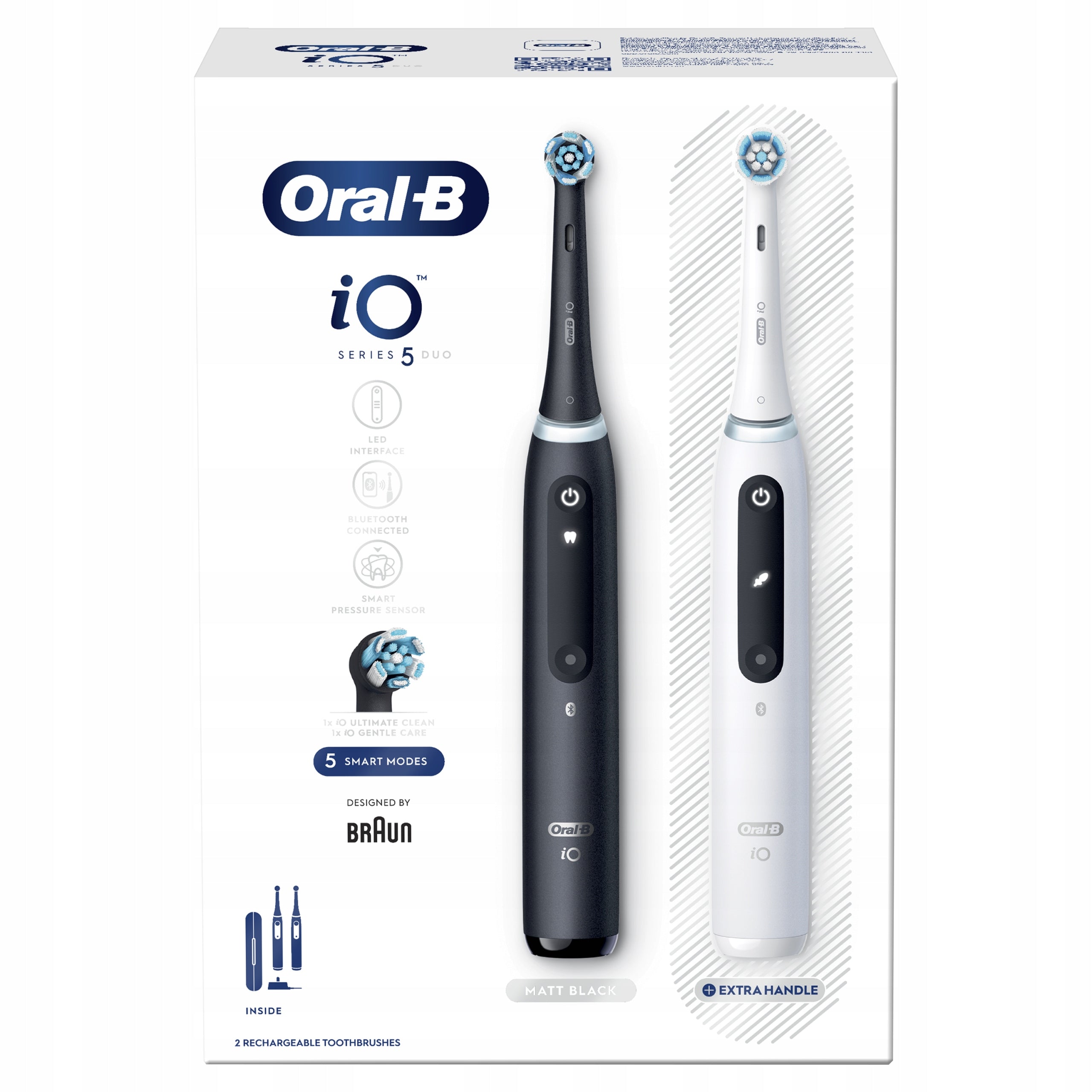 Oral-B iO 5 Black & White, 2 x Electric toothbrush (black and white) Manufacturer code 4210201428695