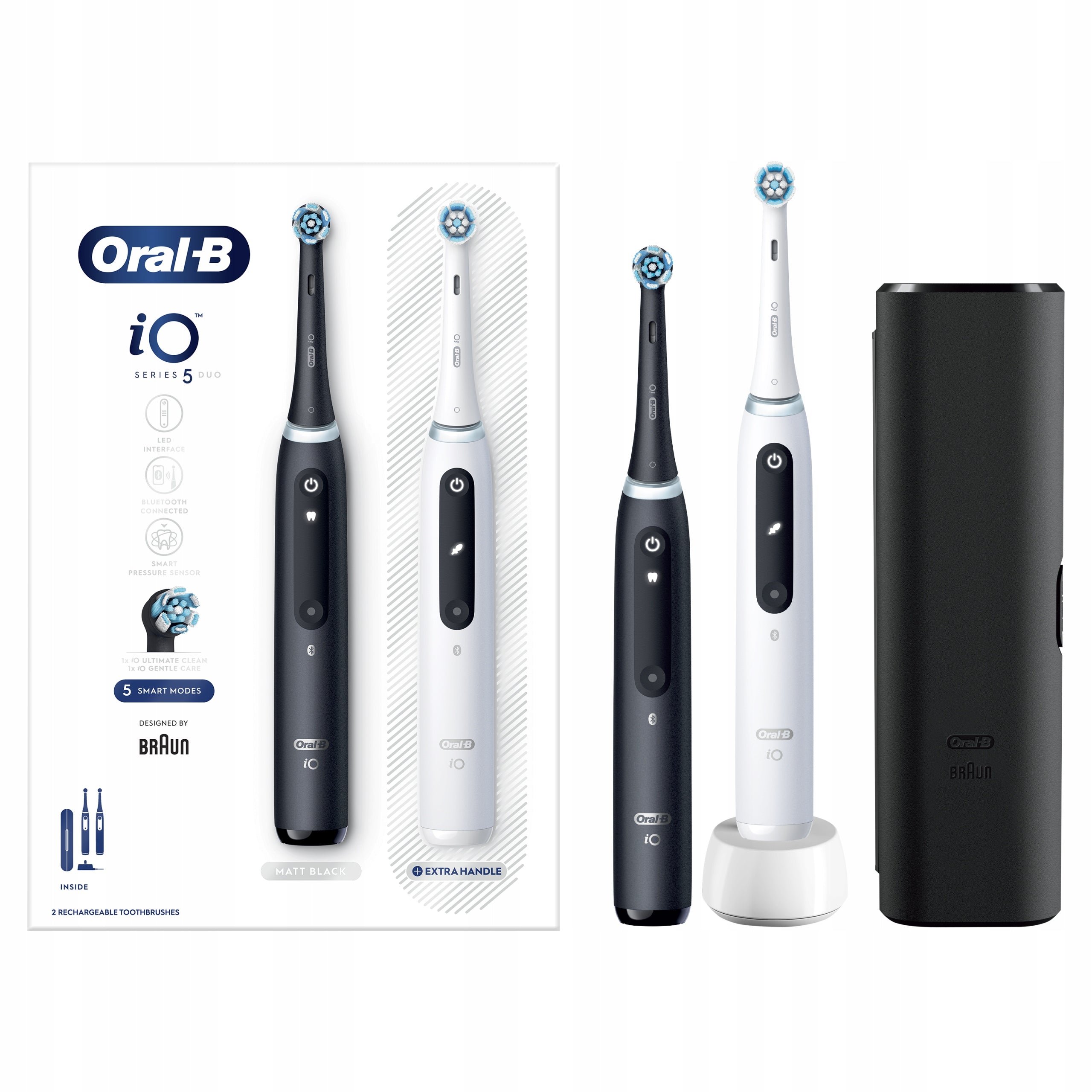 Oral-B iO 5 Black & White, 2 x Electric toothbrush (black and white)
