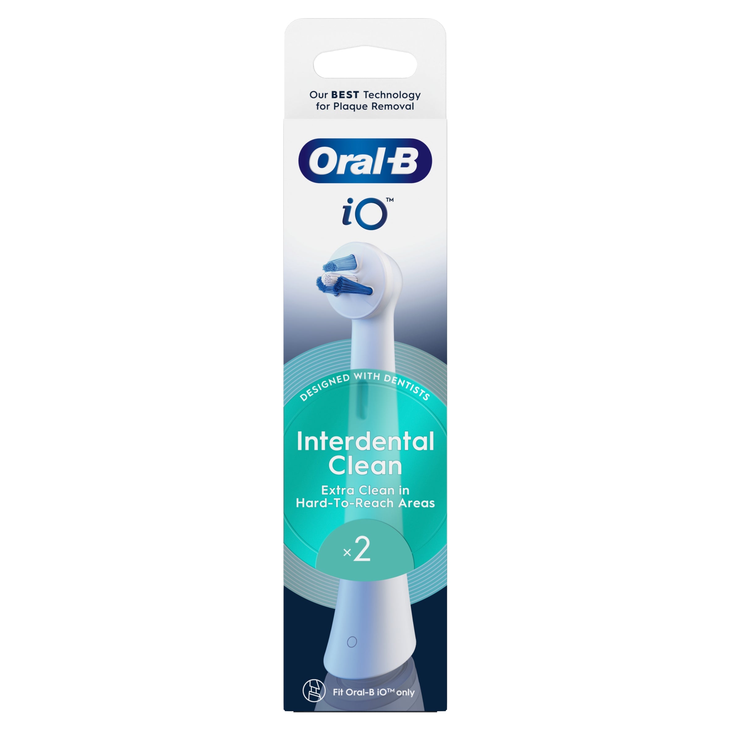 Oral-B iO Interdental Clean Original Toothbrush Tips, 2 Pack Packaging status original