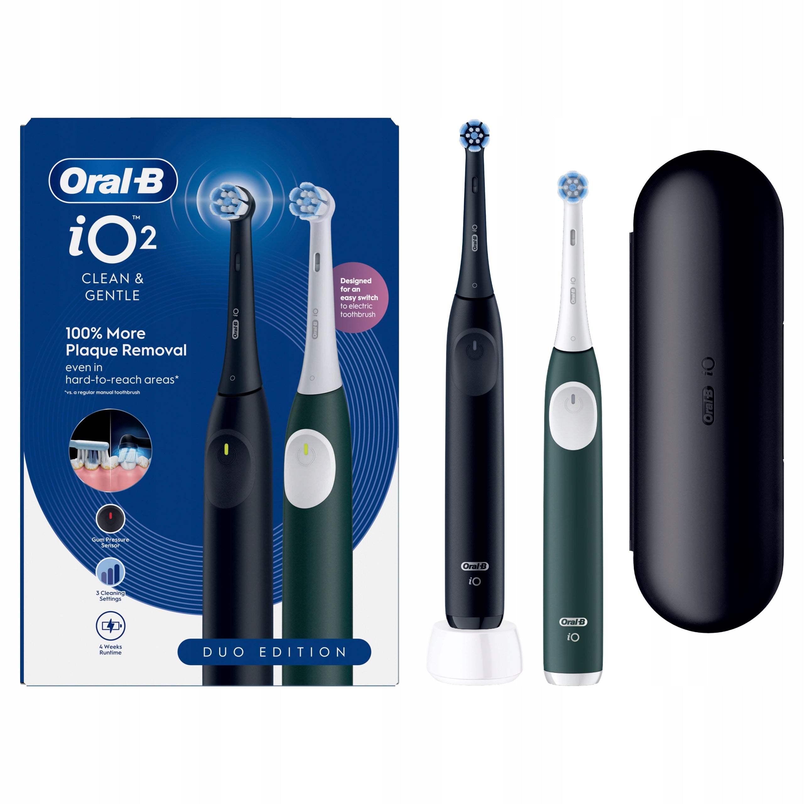 Oral-B iO Series 2 DuoPack electric toothbrush black and green