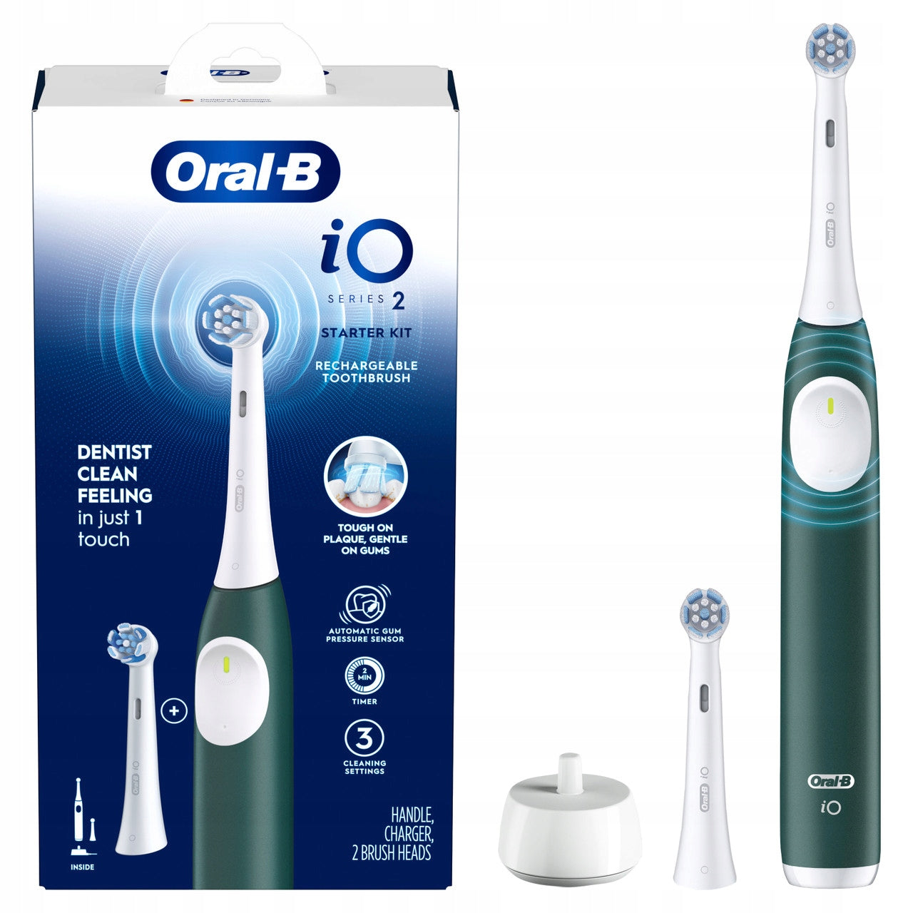 Oral-B iO Series 2 Forest Green Electric Toothbrush with Travel Case