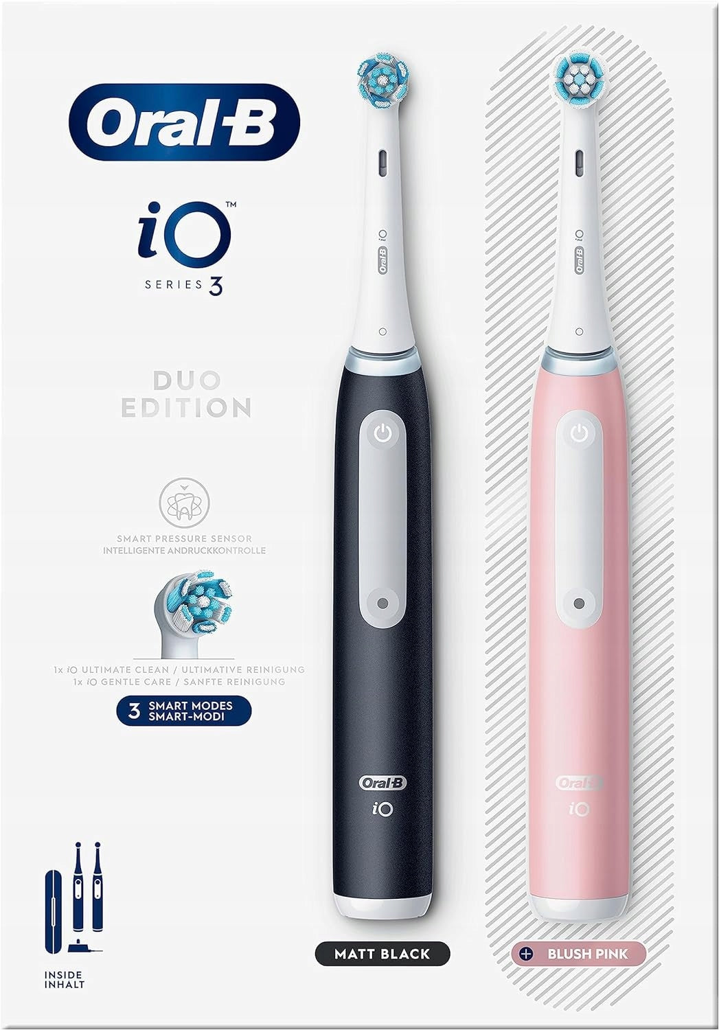 Oral-B iO Series 3n Two Pack Matt Black + Blush Pink Manufacturer code iO 3 DUO