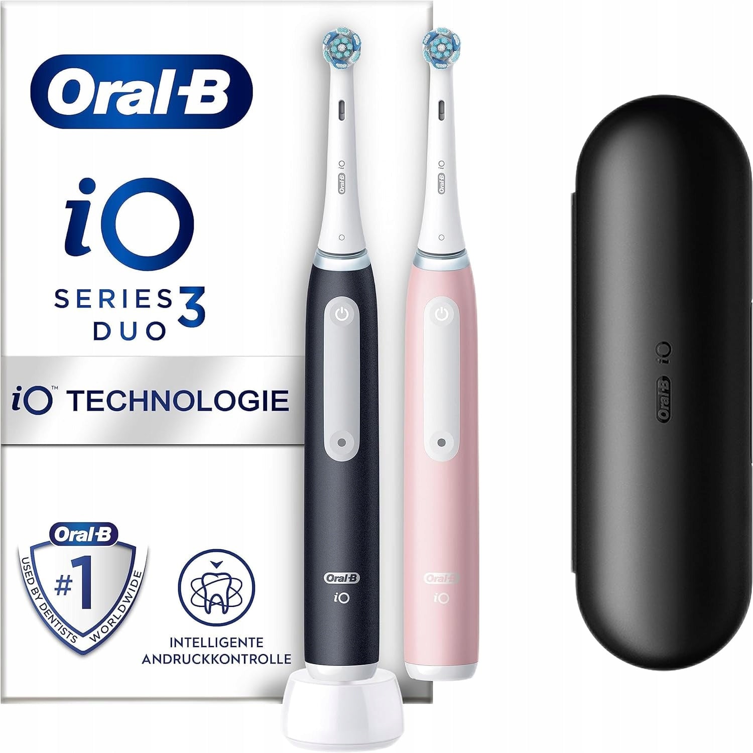 Oral-B iO Series 3n Two Pack Matt Black + Blush Pink