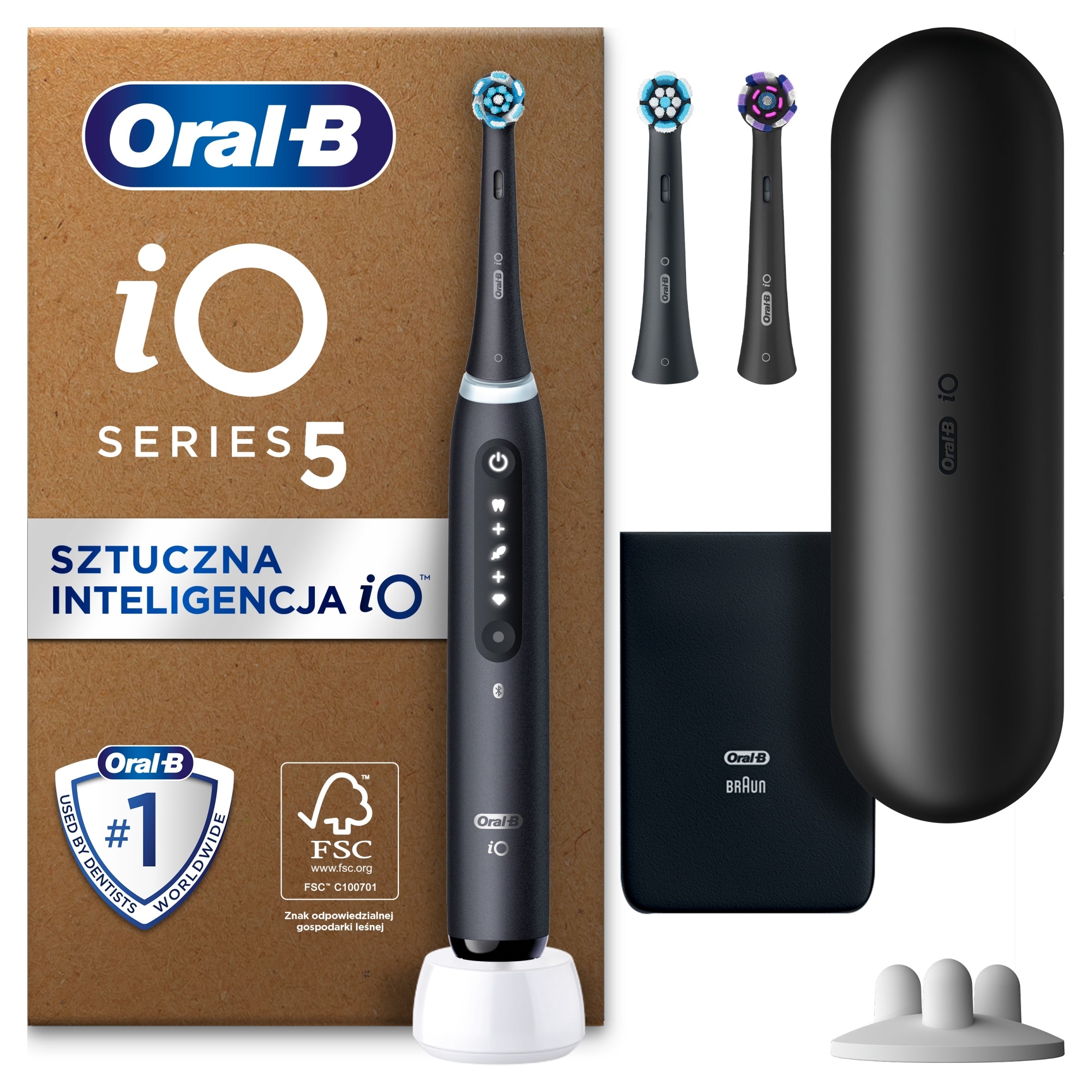 Oral-B iO Series 5 Black Electric Toothbrush for Sensitive Teeth