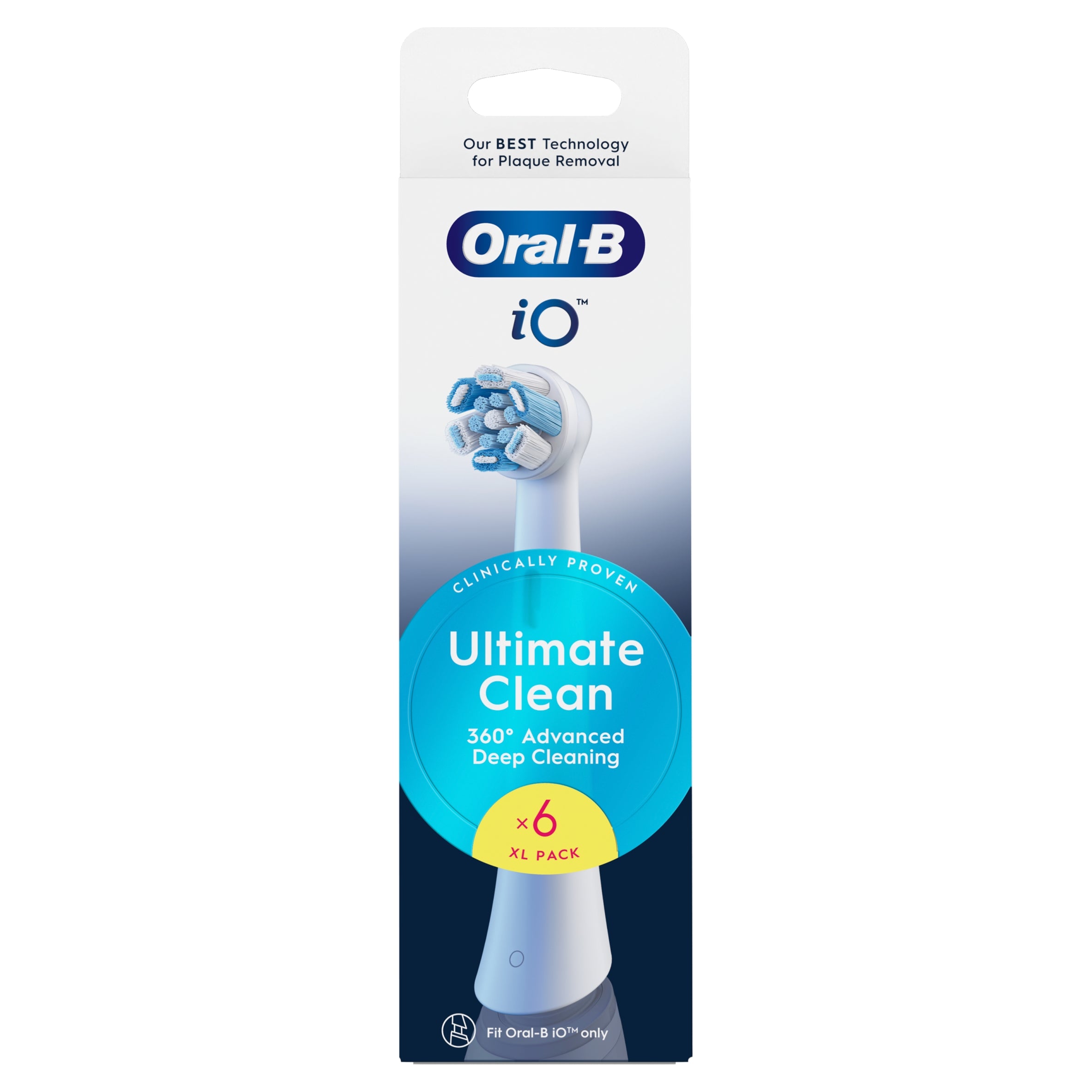 Oral-B iO Ultimate Clean White Electric Toothbrush Tips 6 Pack Packaging status original