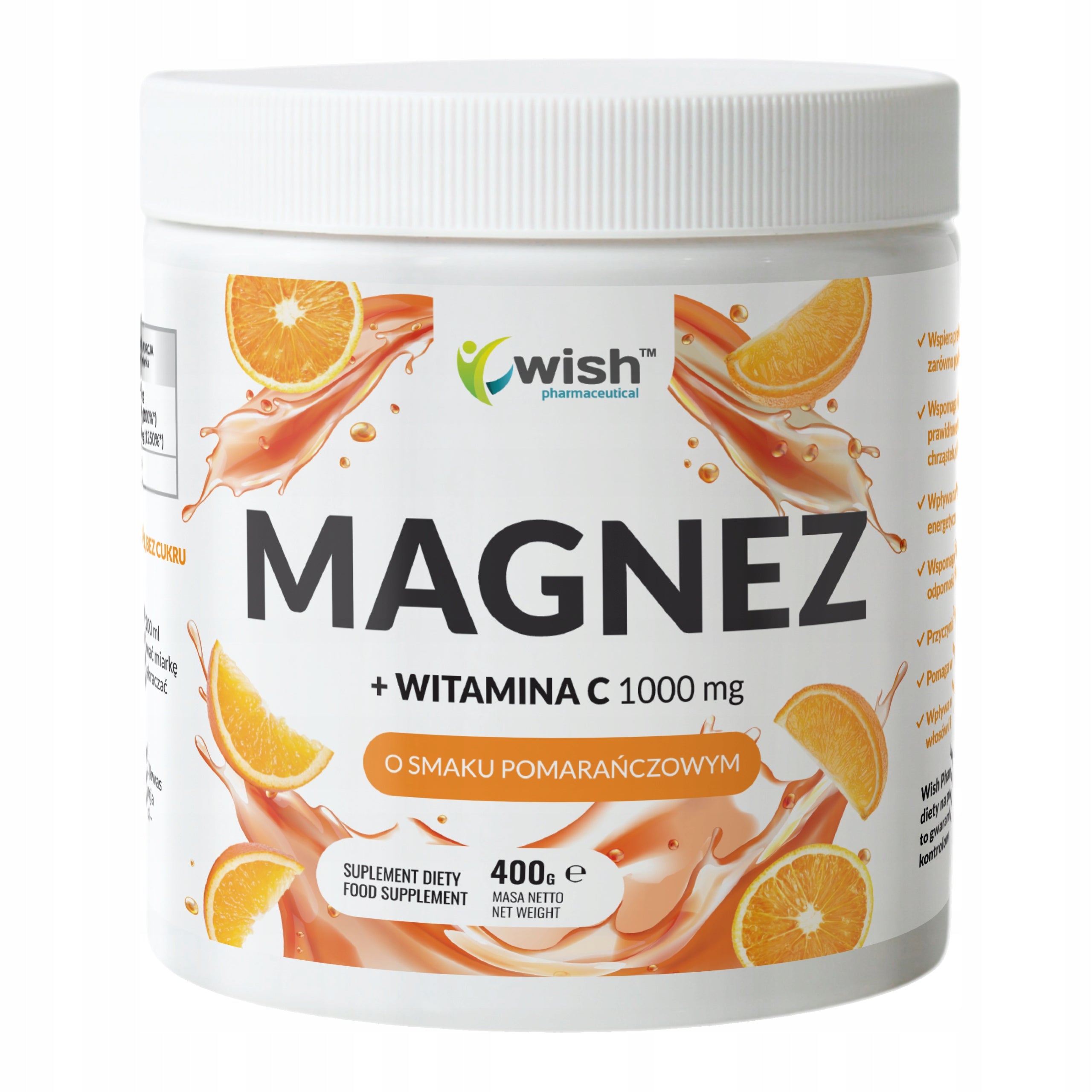 Orange MAGNESIUM Powder 400g VITAMIN C Stress Fatigue Citrate