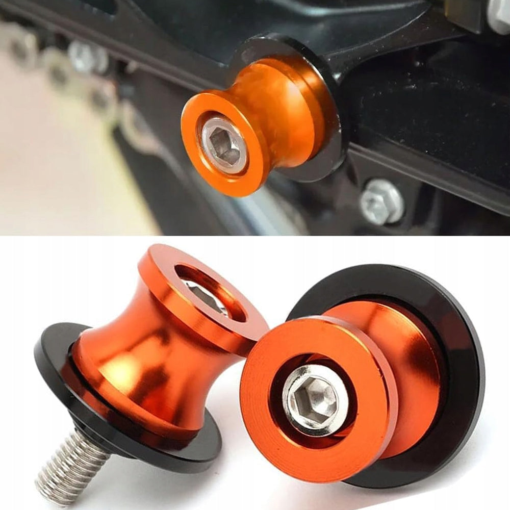 Orange Motorcycle Lifting Rollers 8mm Sliders Motorcycle Control Arm