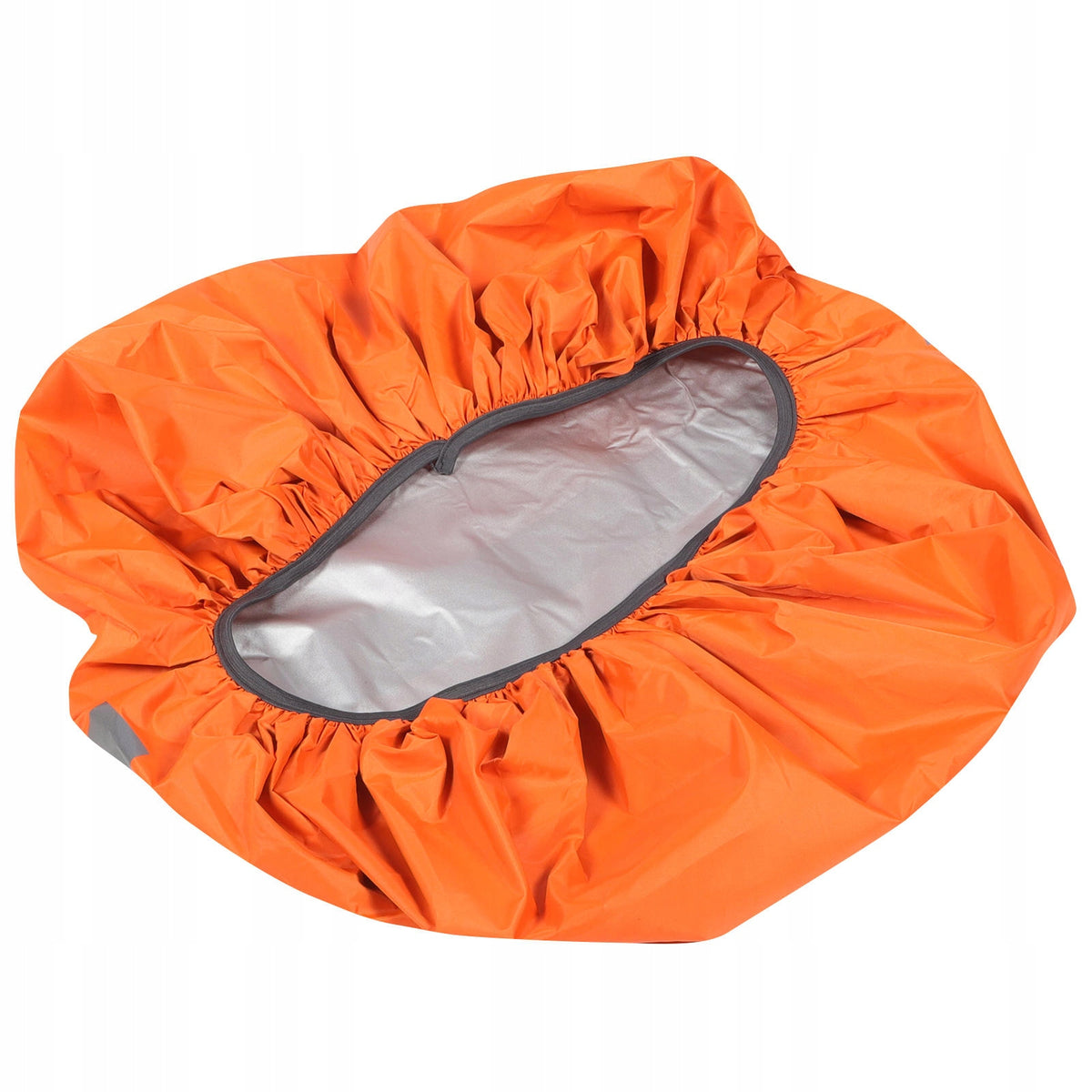 Orange Reflective Backpack Rain Cover with Elastic Edge for Outdoor Use