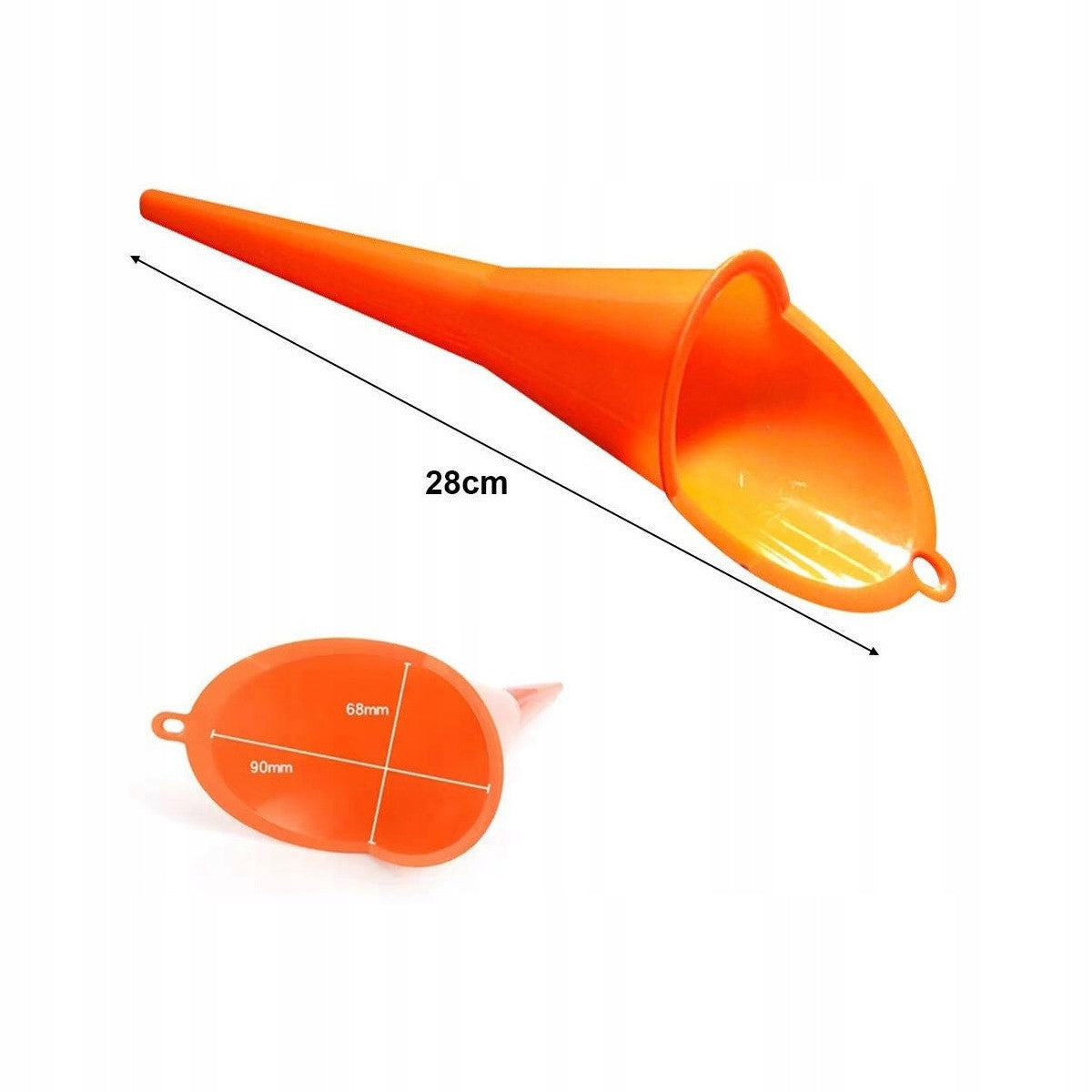 Orange plastic funnel for gasoline, oil, water, etc. 28 cm Packaging status original