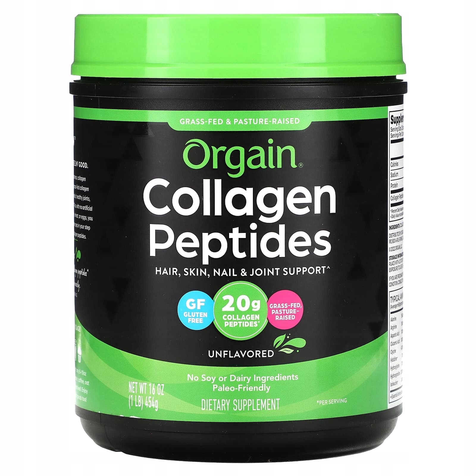 Orgain, Collagen Peptides, Non-Aromatized, 454 g