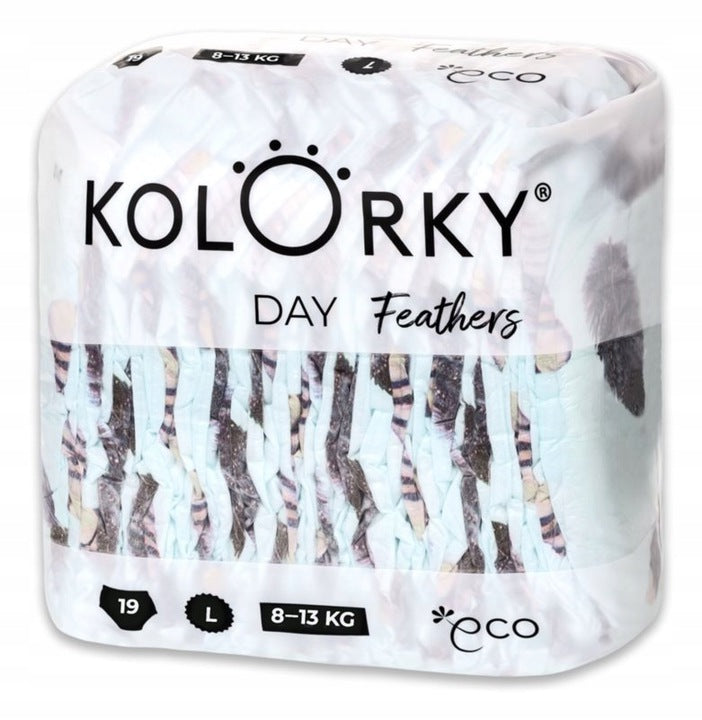 Organic Diapers Kolorky Day Feathers M 5-8 kg - gentle on the skin