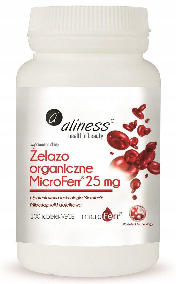 Organic Iron MicroFerr 25mg 100tabl Aliness