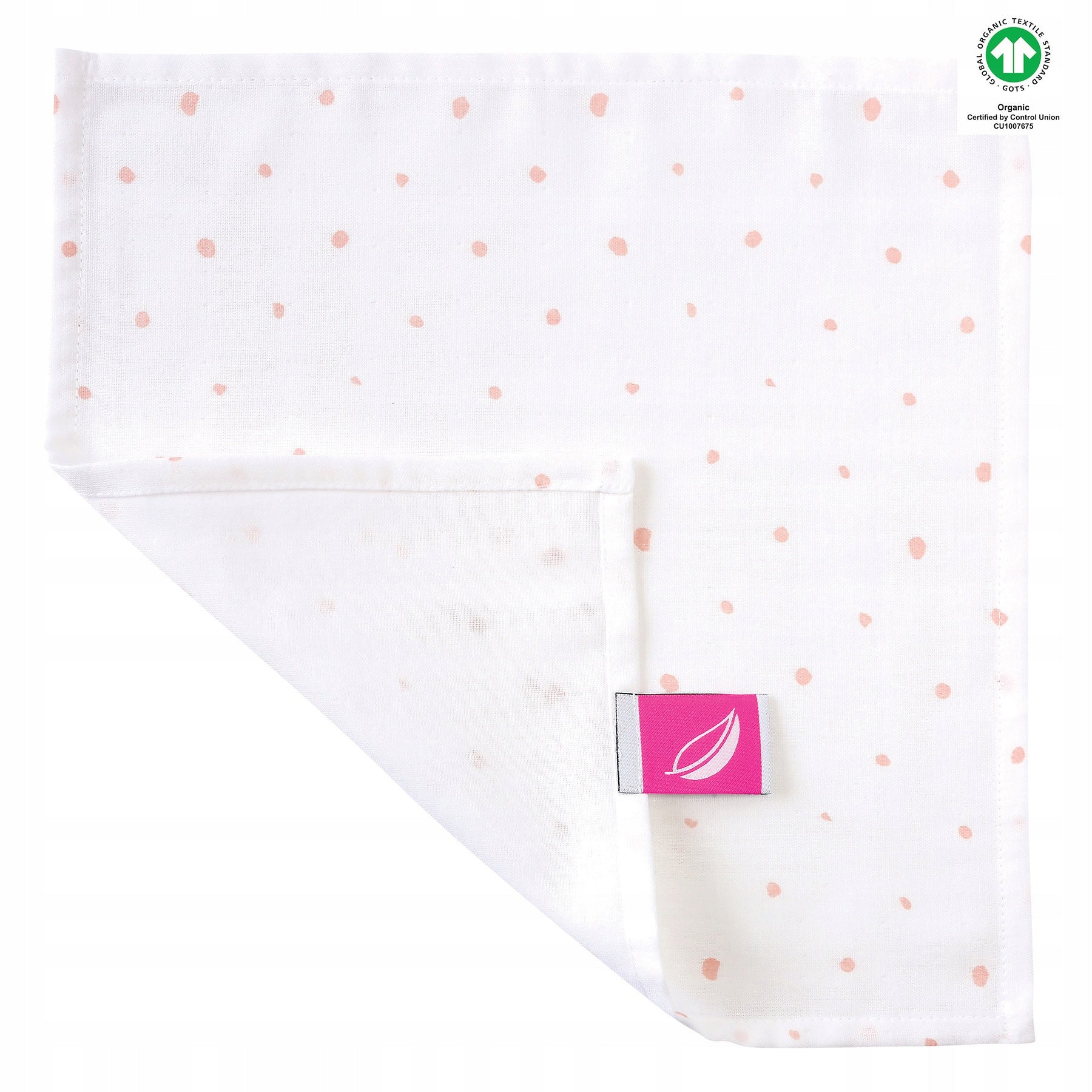 Organic Muslin Handkerchief (GOTS certified)Organic -Pink dots EAN (GTIN) 5902627170744