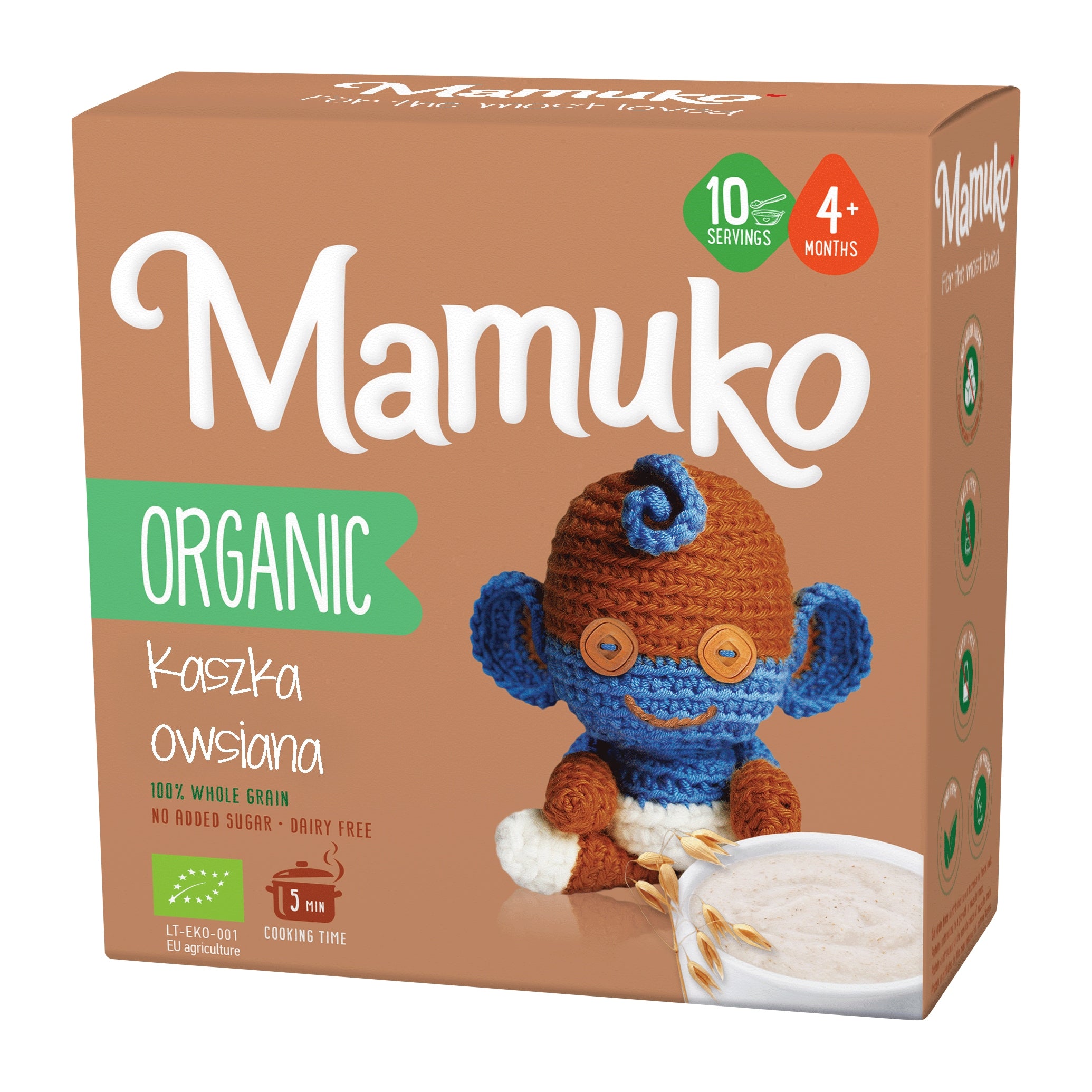 Organic Oat Porridge from Organic EU Crop for Children Mamuko 4m+