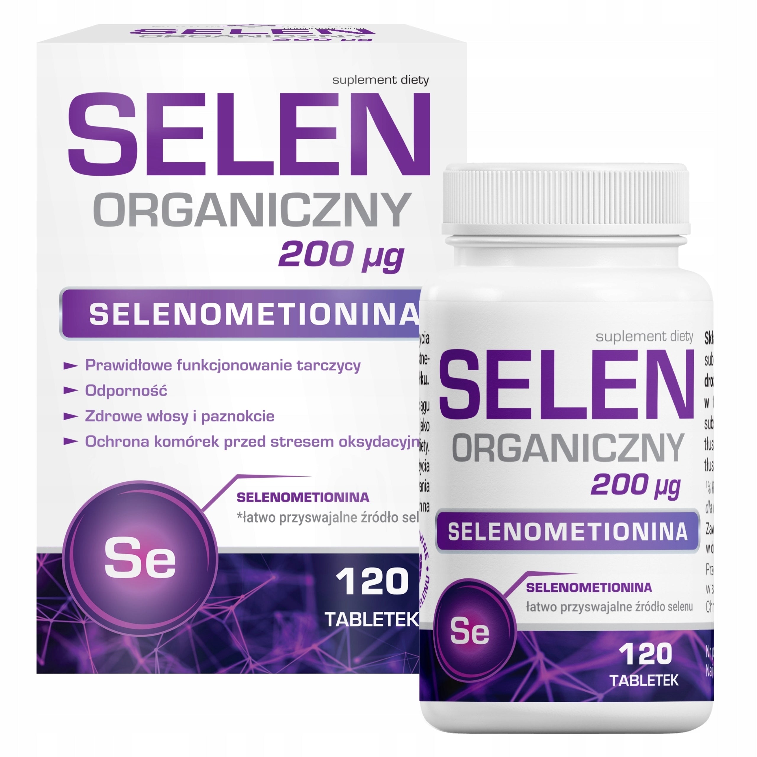 Organic Selenium 200 µg for Thyroid Resistance Hair Nails 120 tablets