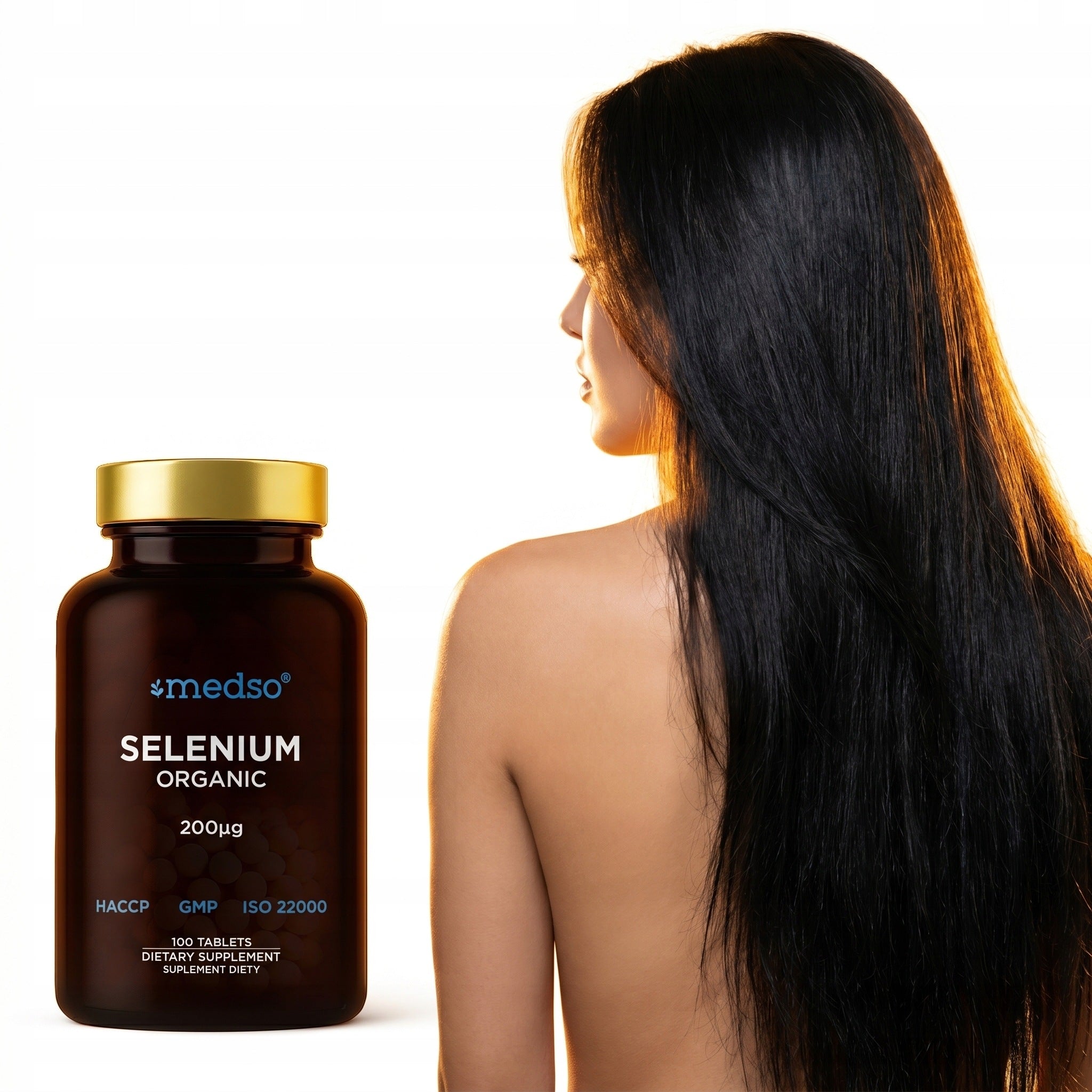 Organic Selenium 200µg Thyroid Hair L-Selenomethionine Tablets Medso Packaging status original