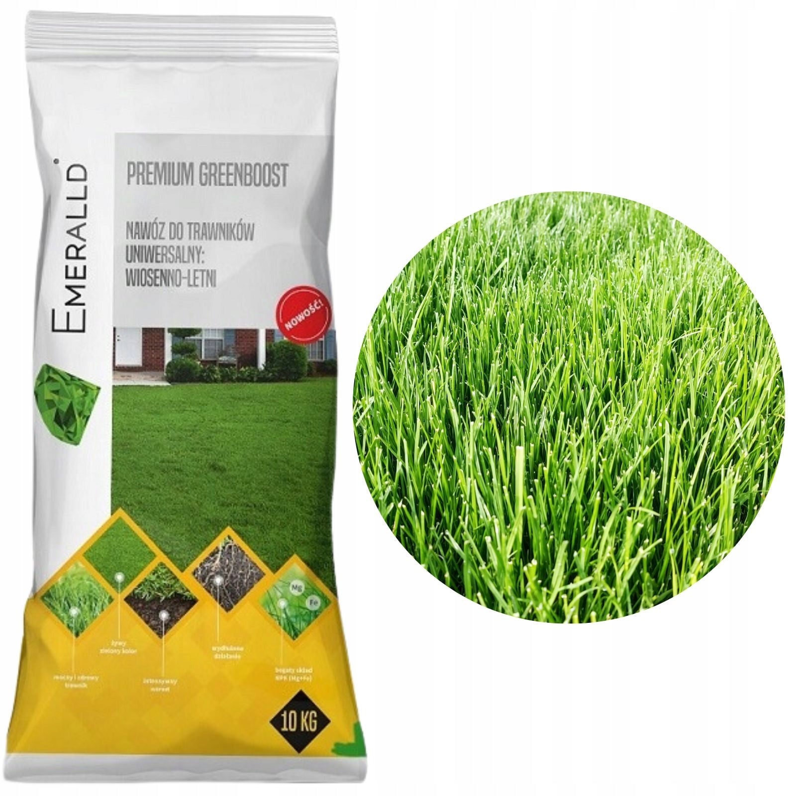 Organic lawn fertilizer Emeralld Greenboost 10 kg nitrogen Manufacturer code 5903949733044