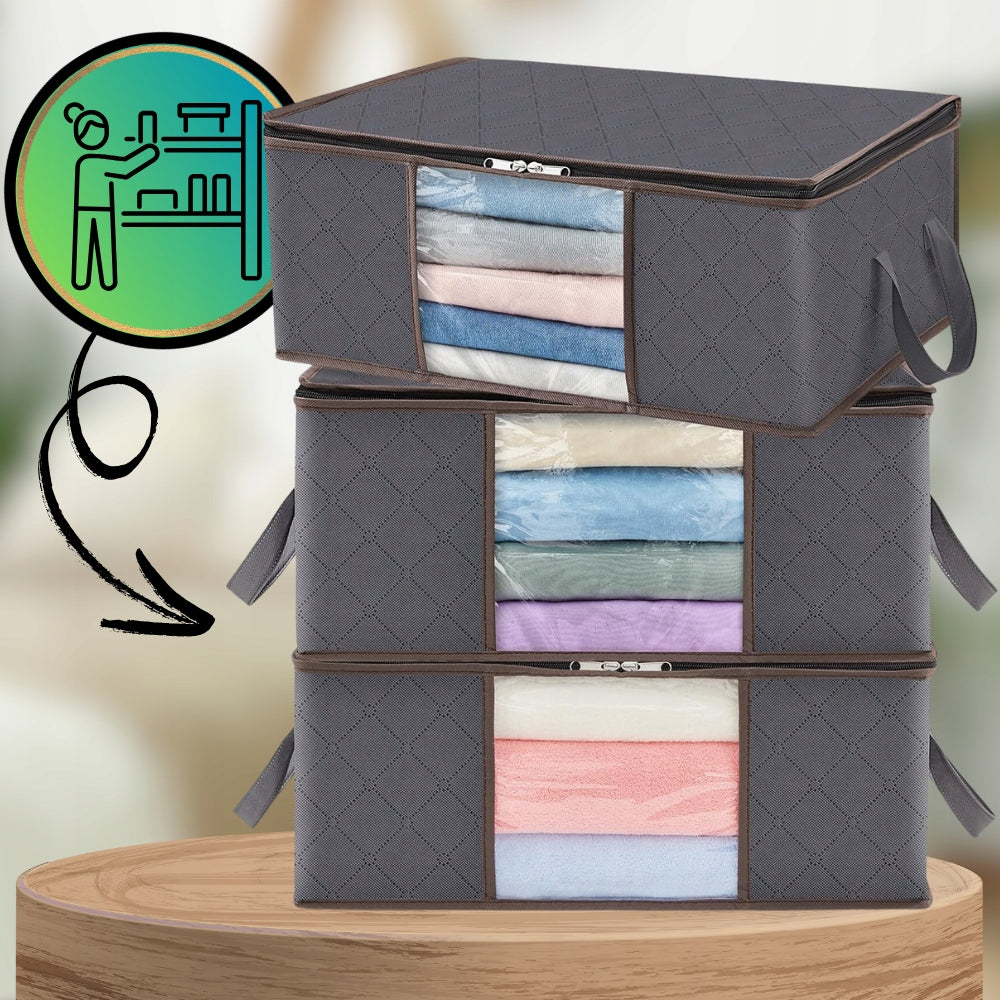 Organizer 35L Set of 3 Cabinet Bag for Bedding Clothes Large Kind wardrobe organizer