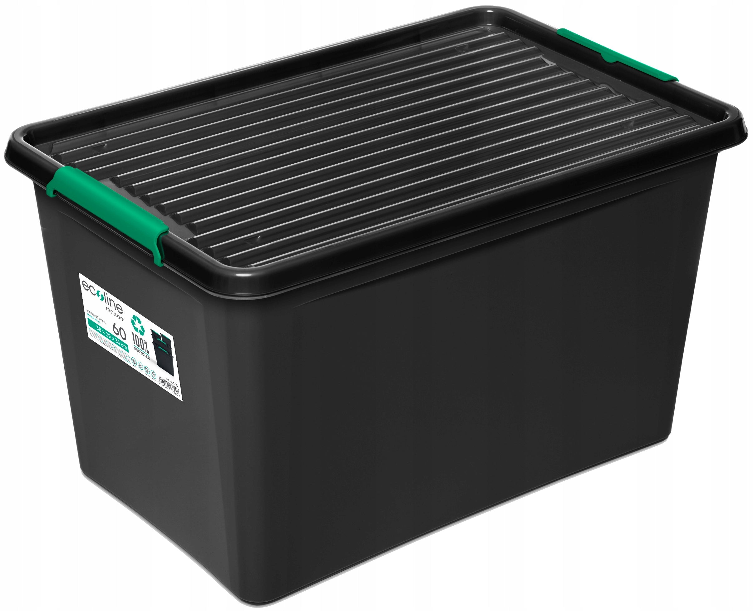 Organizer 60 l strong plastic container with lid stackable box Brand MOXOM