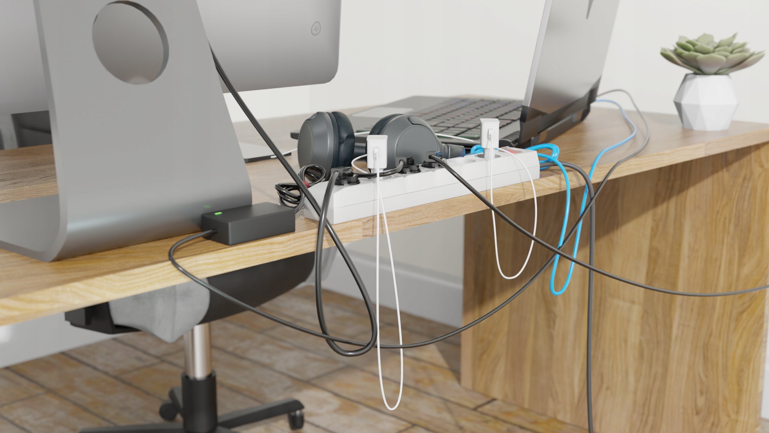 Organizer Cable Masker Under Countertop Desk 30cm Metal Holder White Brand Stalflex