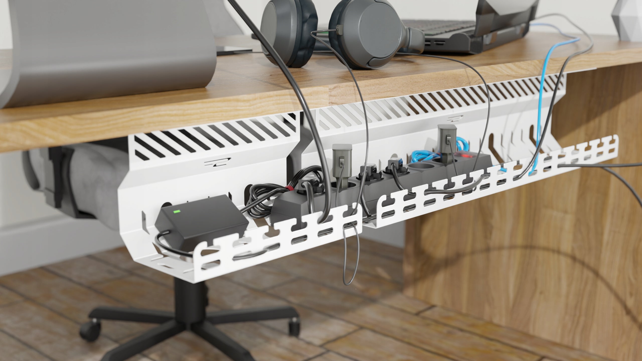 Organizer Cable Masker for Tabletop Desk 20cm Metal Holder White Brand Stalflex