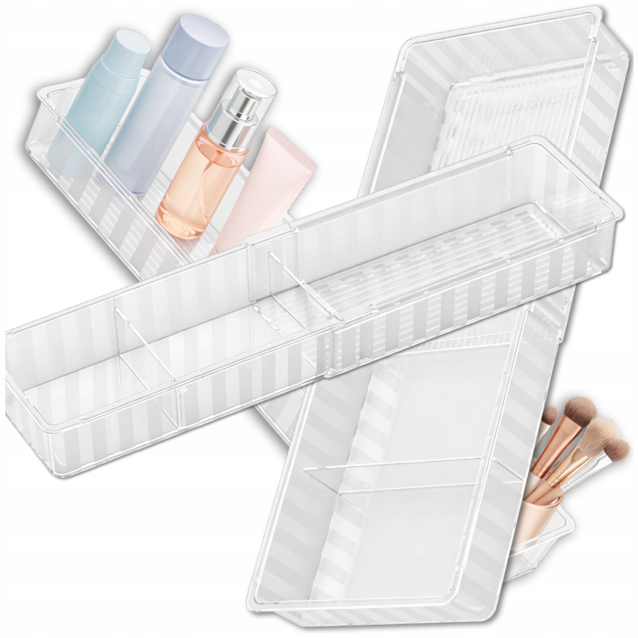 Organizer Drawer Refill for Cosmetics Utensils Extendable 2 Pcs Packaging status original