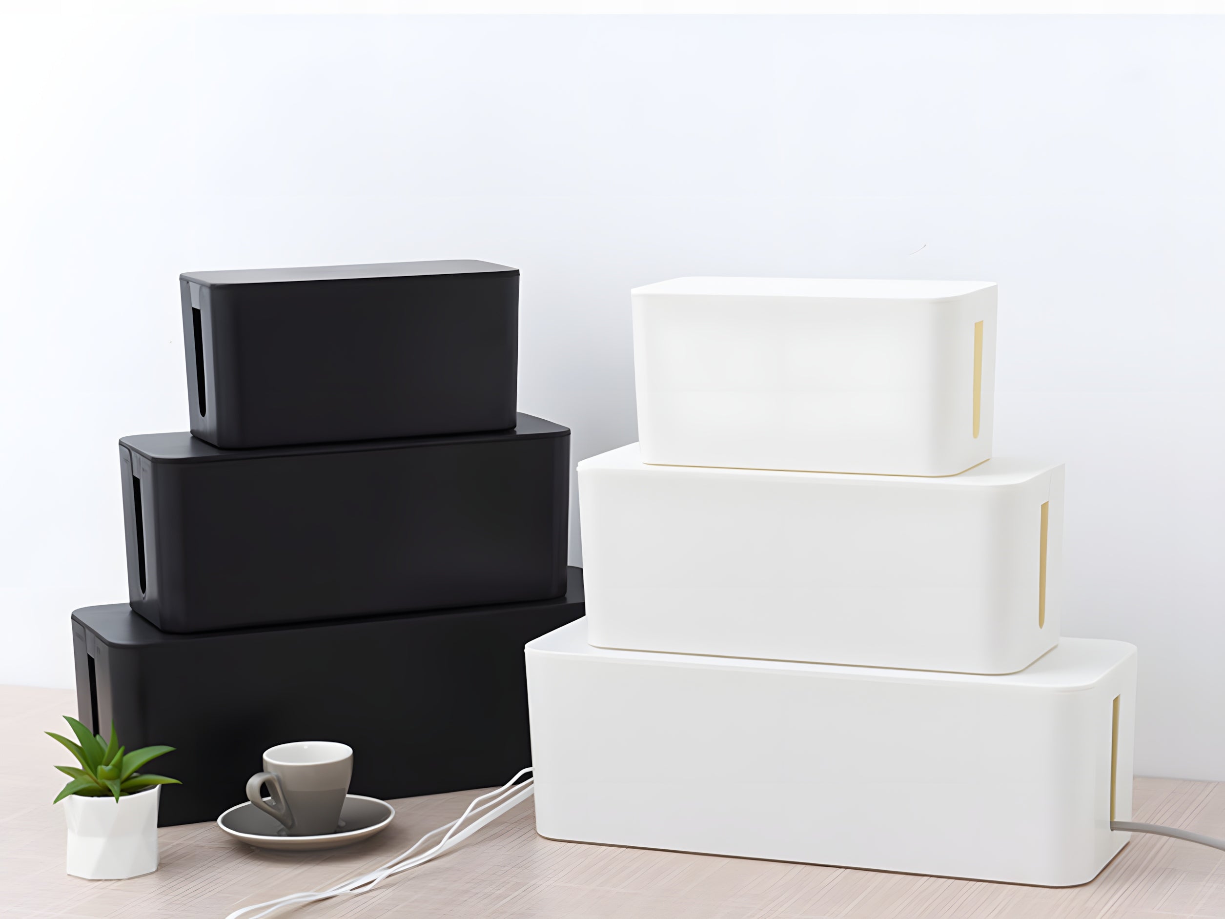 Organizer Extension Cable Container Black - M Box Brand no brand