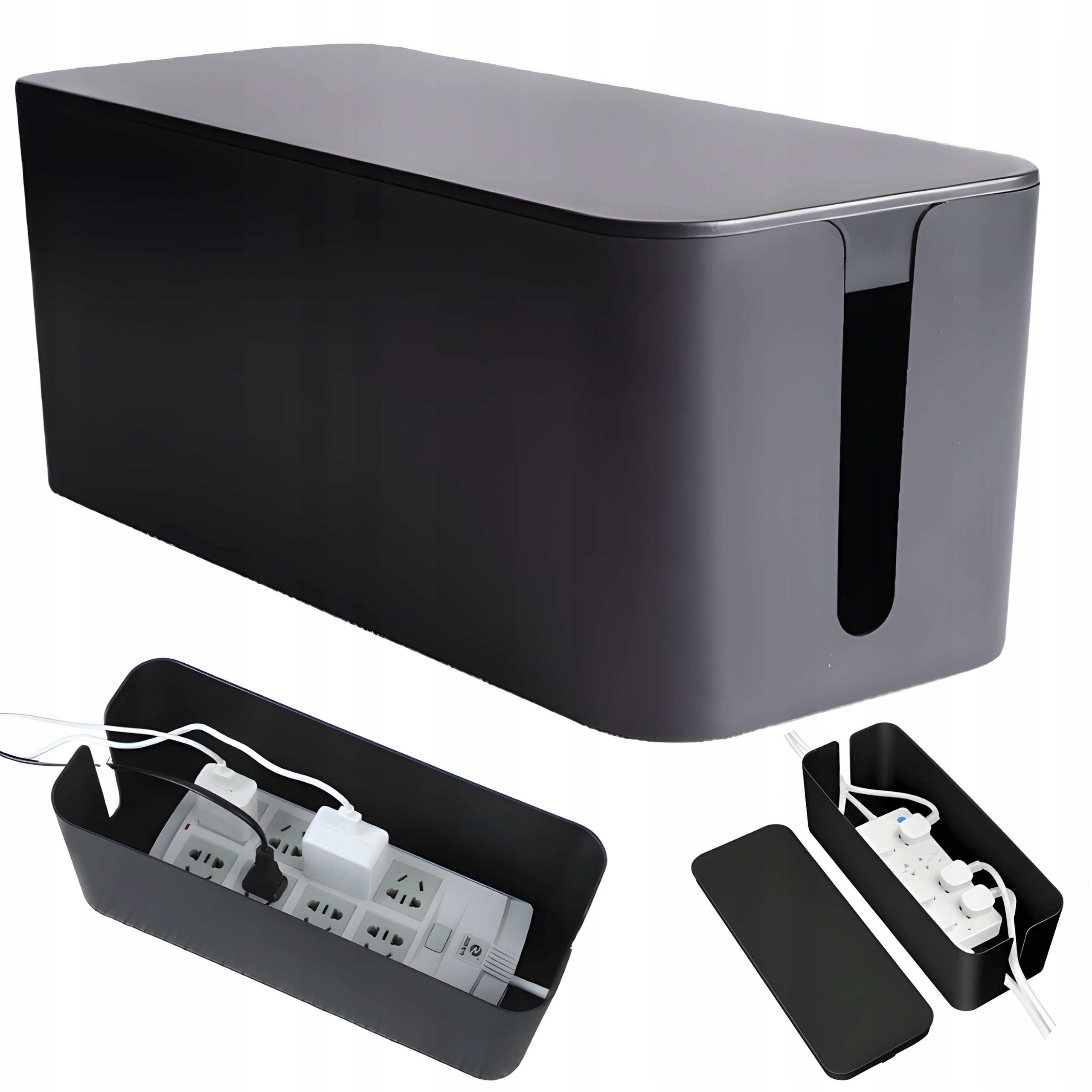 Organizer Extension Cable Container Black - M Box