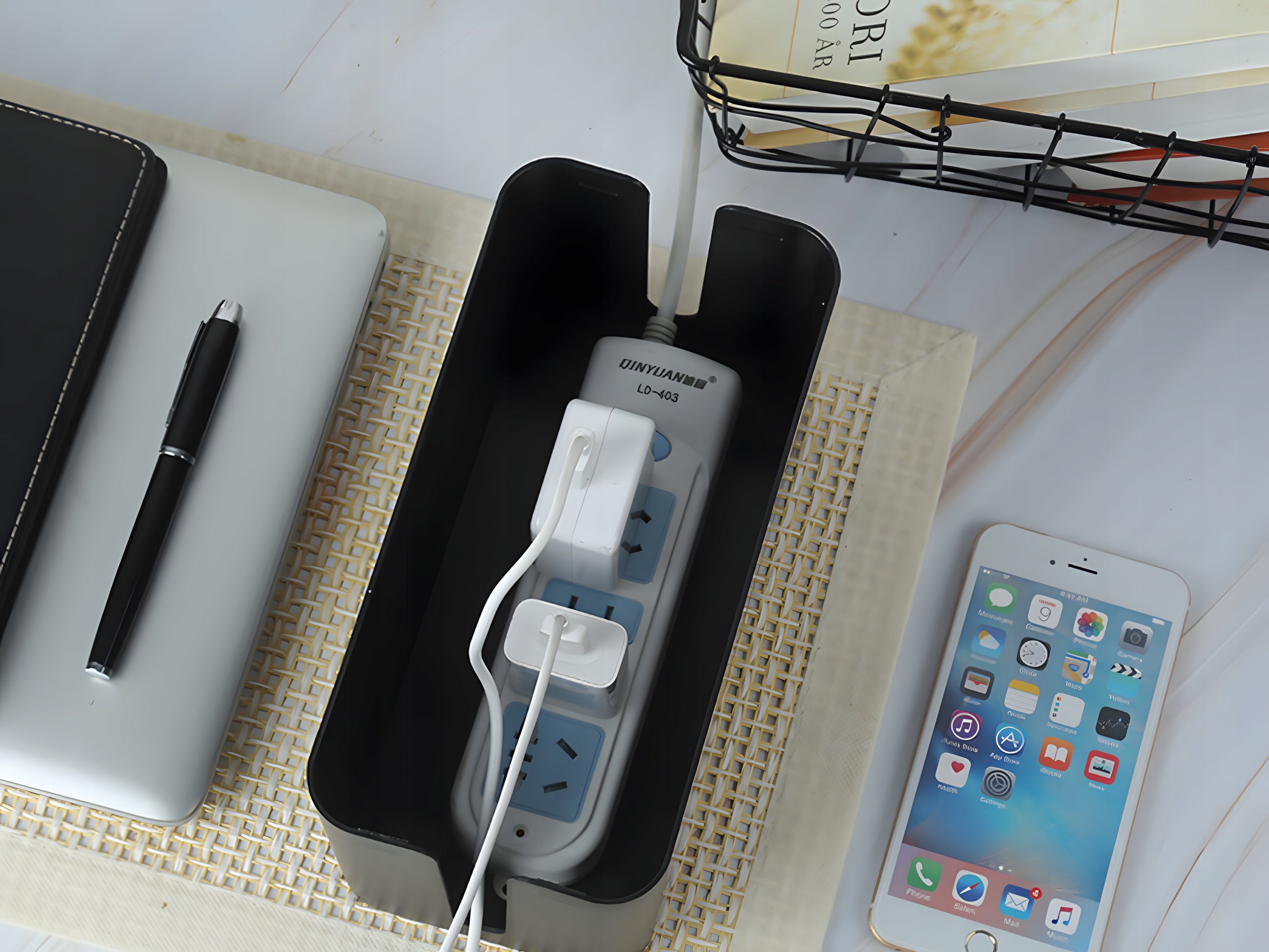 Organizer Extension Cable Container Black - S Box Color black