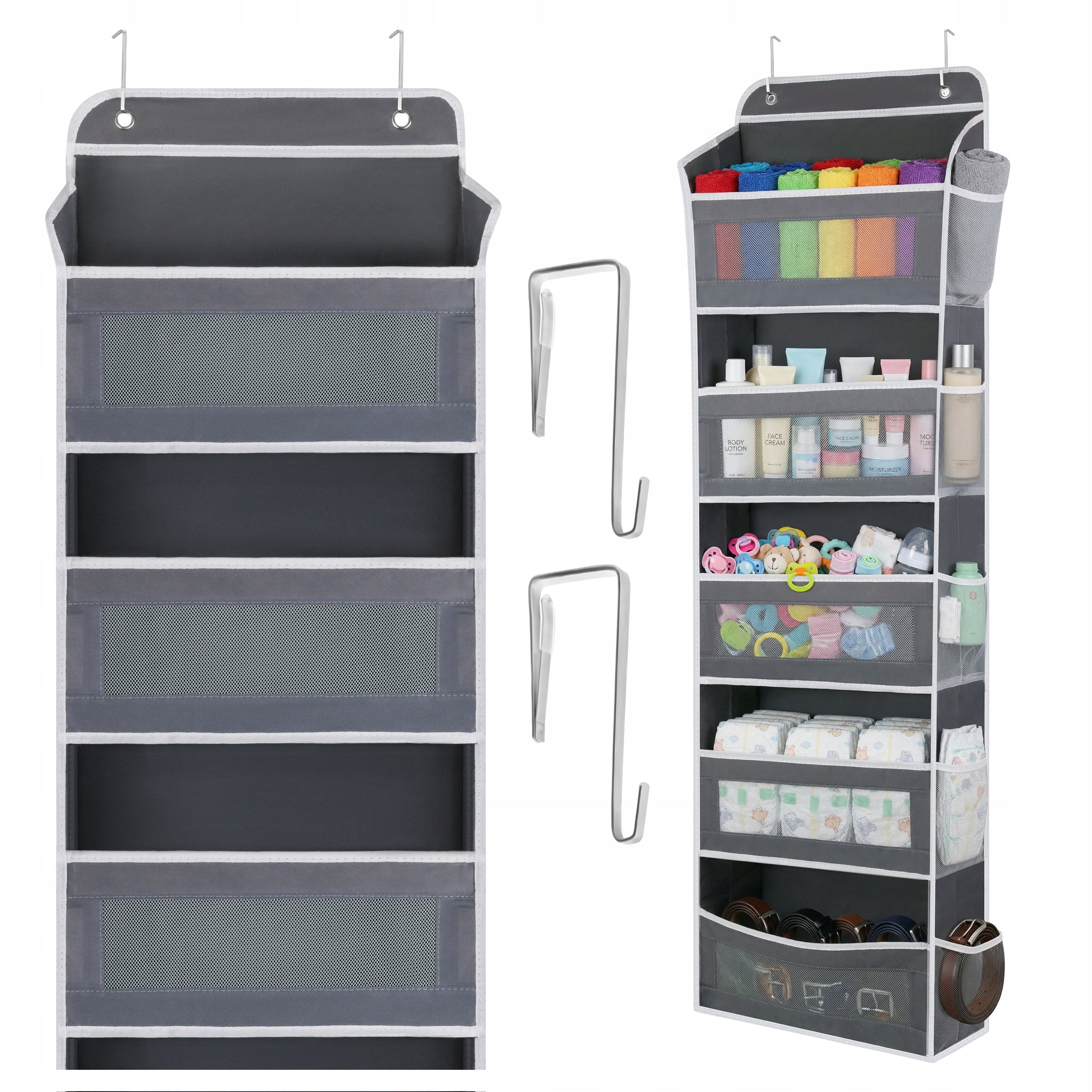 Organizer Hanging for Wardrobe Door Rack Shelf Clothes 5 Spacious Shelves