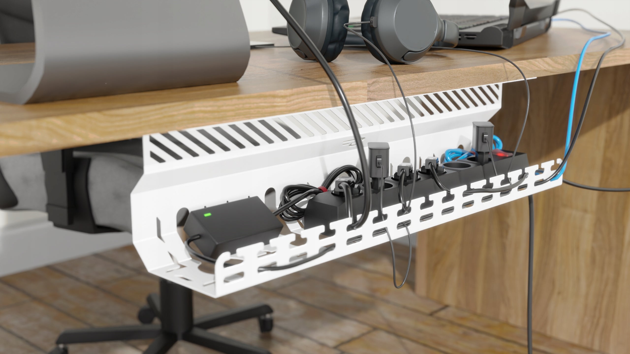 Organizer Holder Cable Cover for Desk 50 cm Metal Shelf White Product weight with unit packaging 0.8 kg
