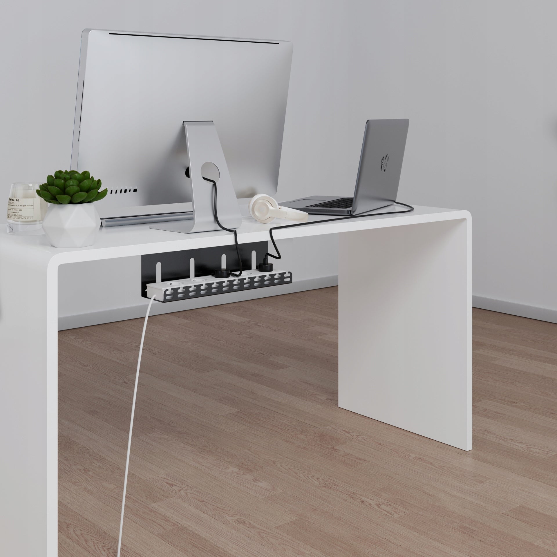 Organizer Holder for Desk Cables 40 cm Metal Black Stalflex Brand Stalflex