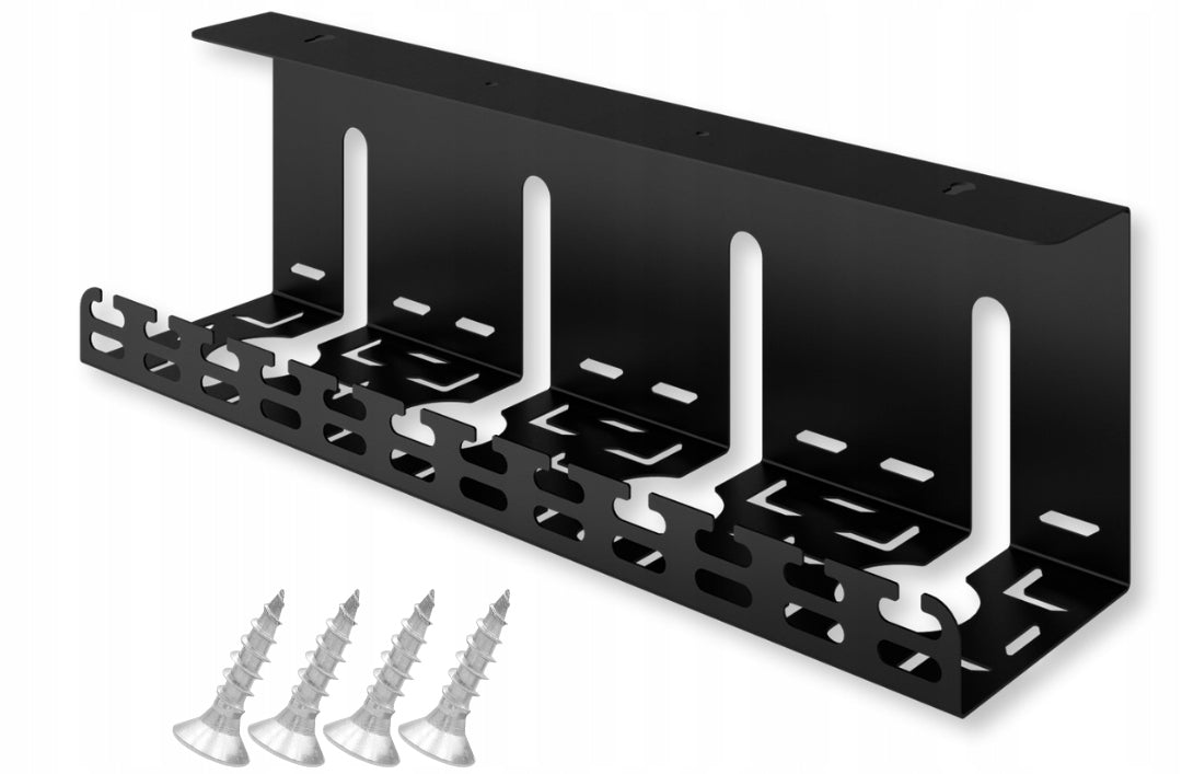 Organizer Holder for Desk Cables 40 cm Metal Black Stalflex