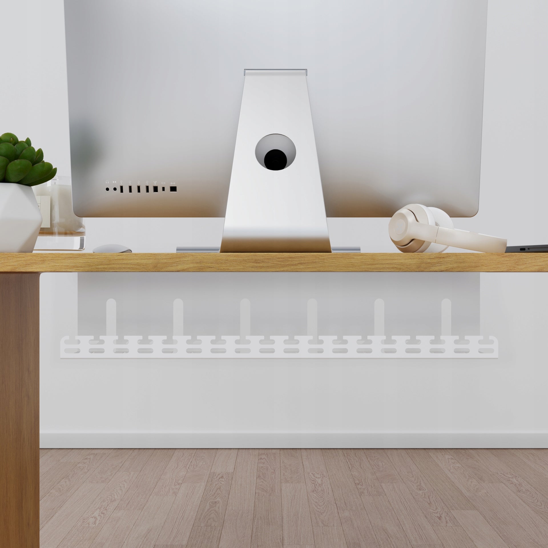Organizer Holder for Desk Cables 60 cm Metal White Stalflex Brand Stalflex