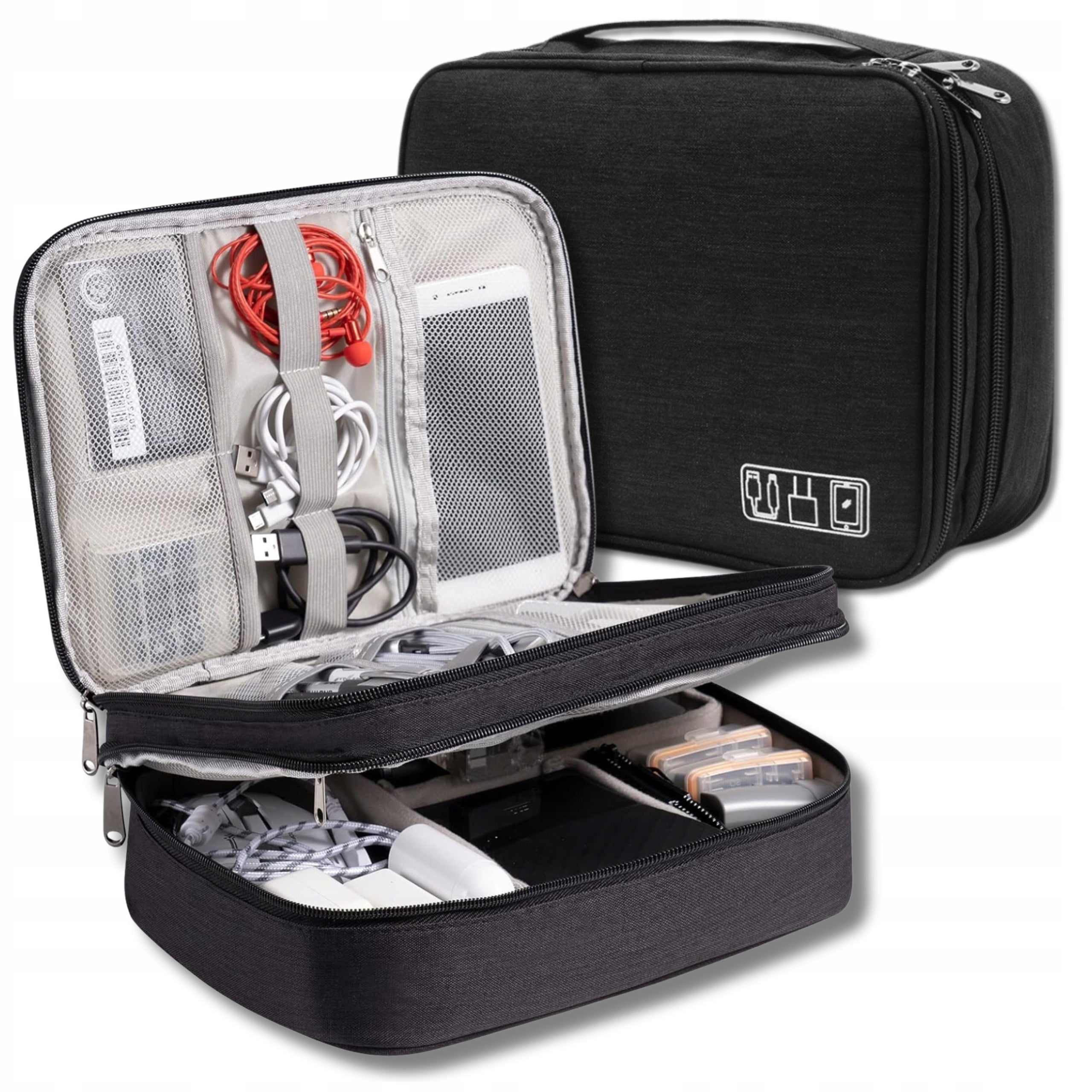 Organizer Travel Bag for Charger Cables CASE Wires Ear Black Manufacturer code Organizer podróżny na kable