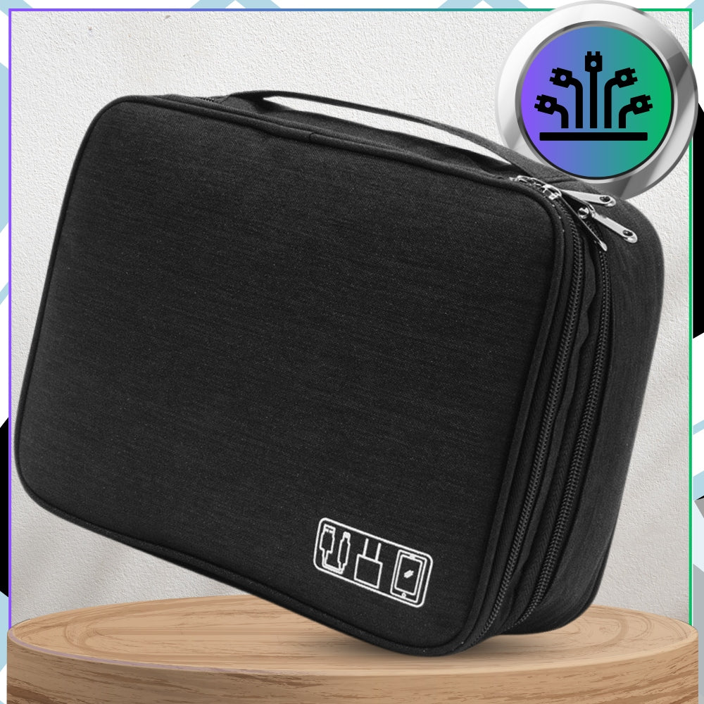 Organizer Travel Bag for Charger Cables CASE Wires Ear Black Model Organizer podróżny na kable przewody torba