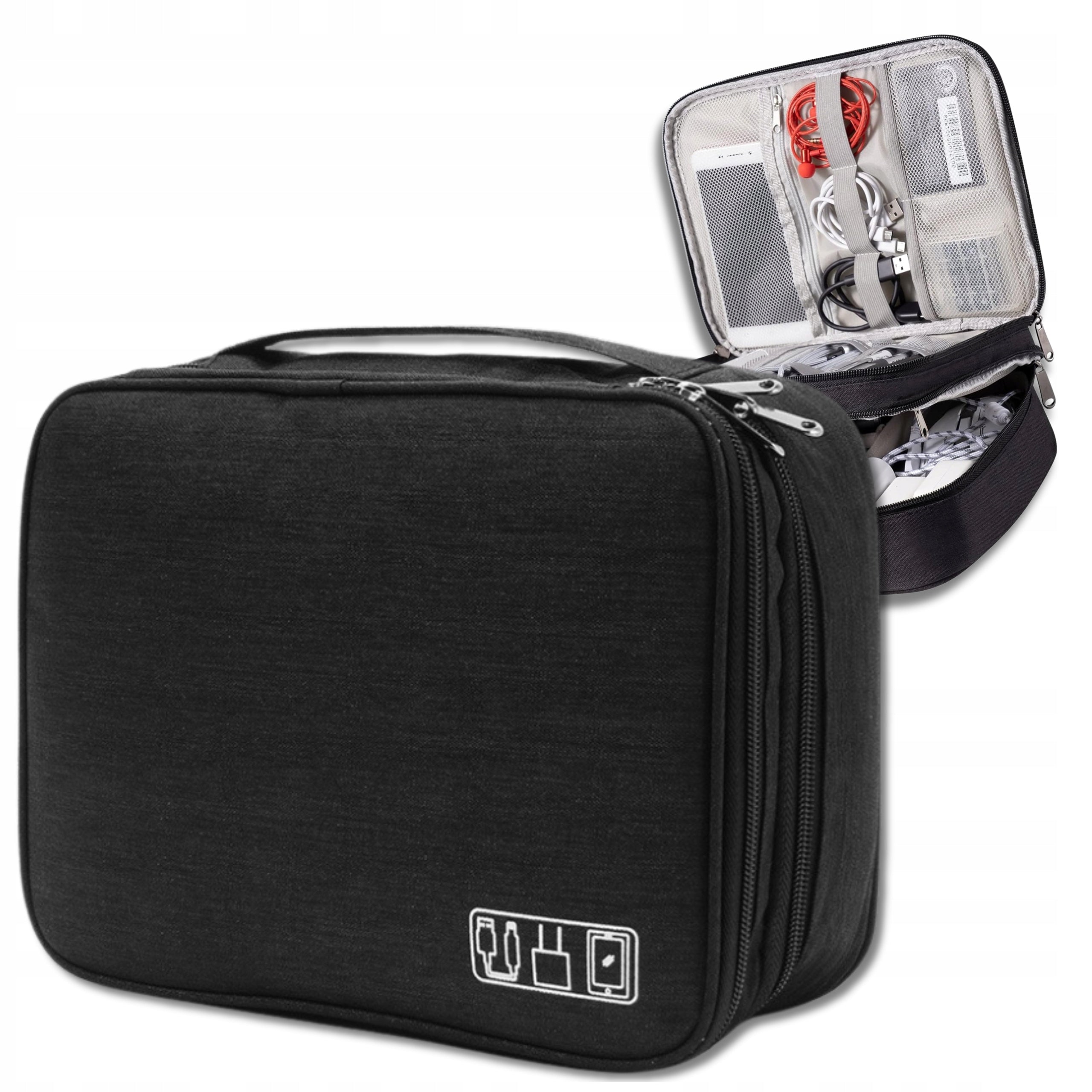 Organizer Travel Bag for Charger Cables CASE Wires Ear Black Packaging status original