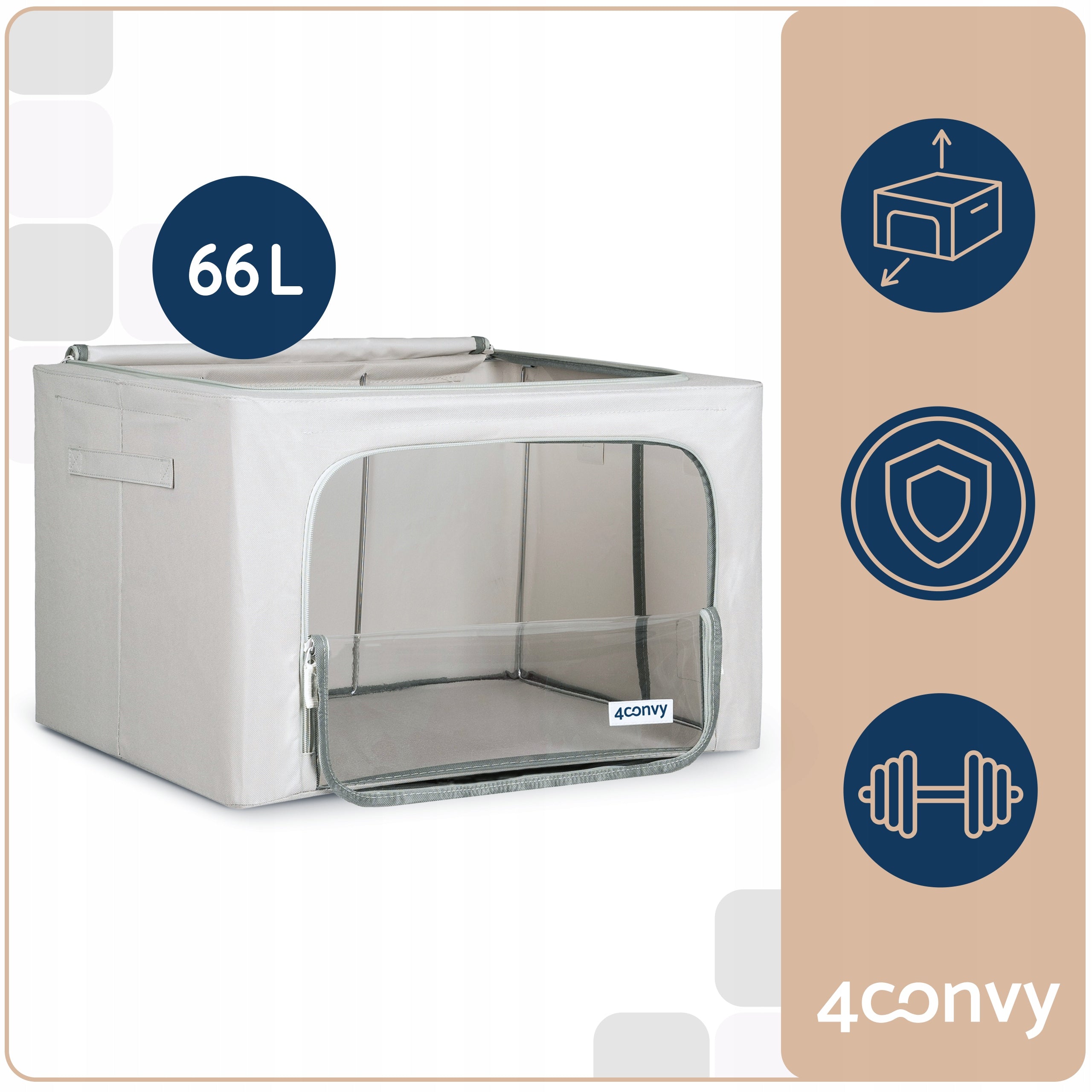 Organizer box container clothes closet bag with lid frame 66L EAN (GTIN) 703791903948